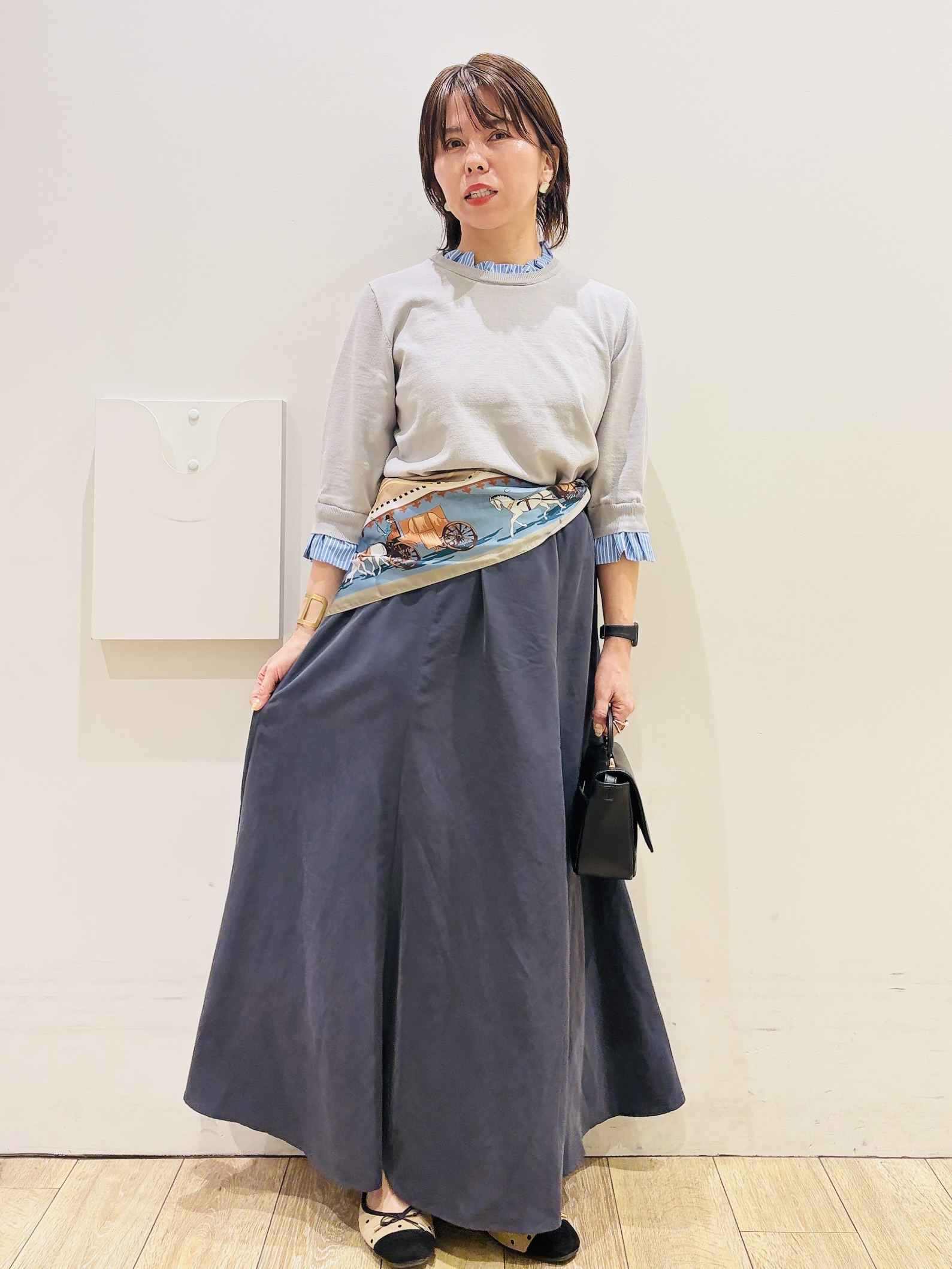 YUKOさんの「index｜【UVケア／遮熱性】フリルドッキングニット《洗濯機OK》」を使ったコーディネート