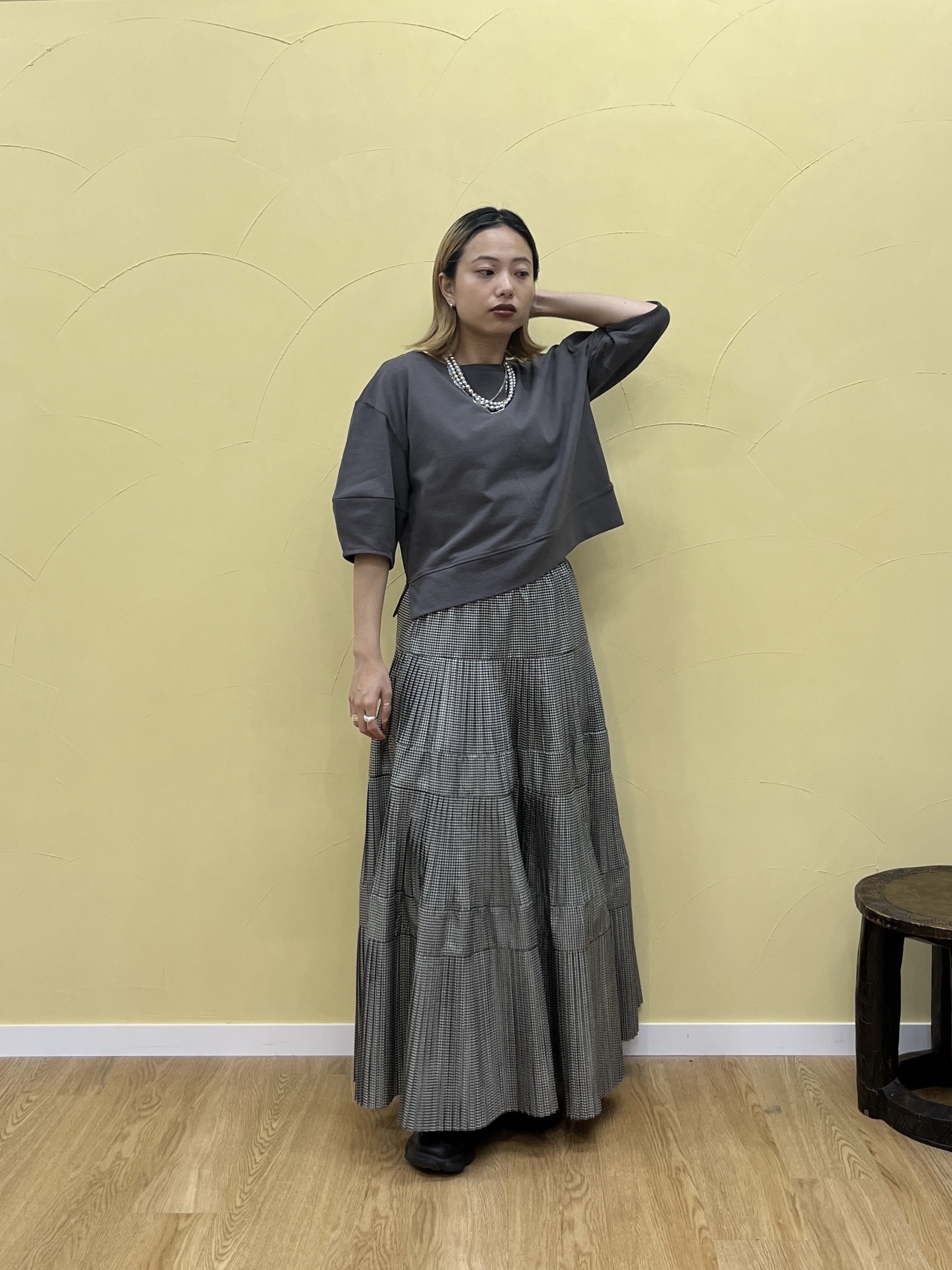 Harukaさんの「INDIVI｜ハーフスリーブフォルムカットソー【接触冷感／新色追加】」を使ったコーディネート