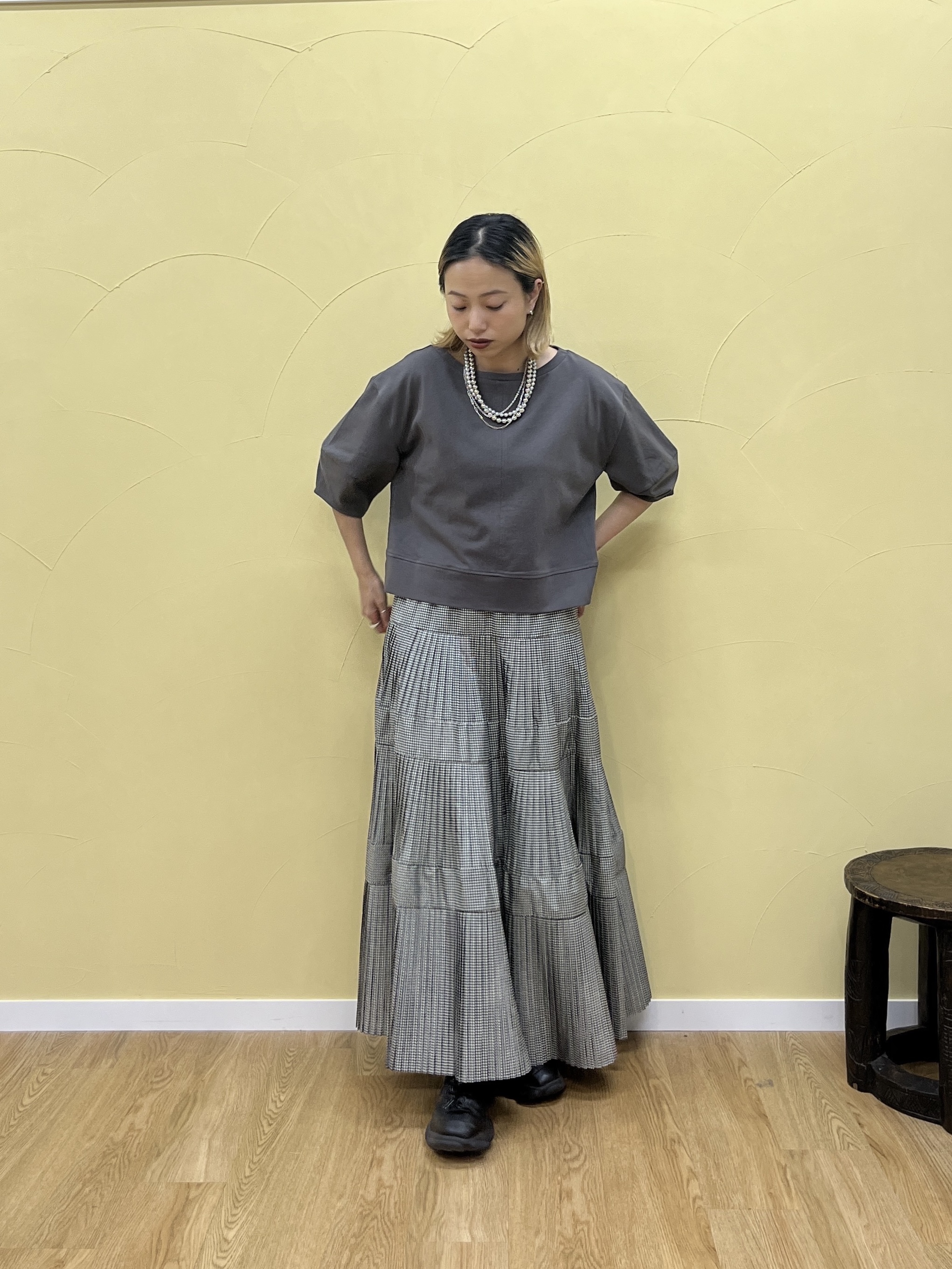 Harukaさんの「INDIVI｜ハーフスリーブフォルムカットソー【接触冷感／新色追加】」を使ったコーディネート