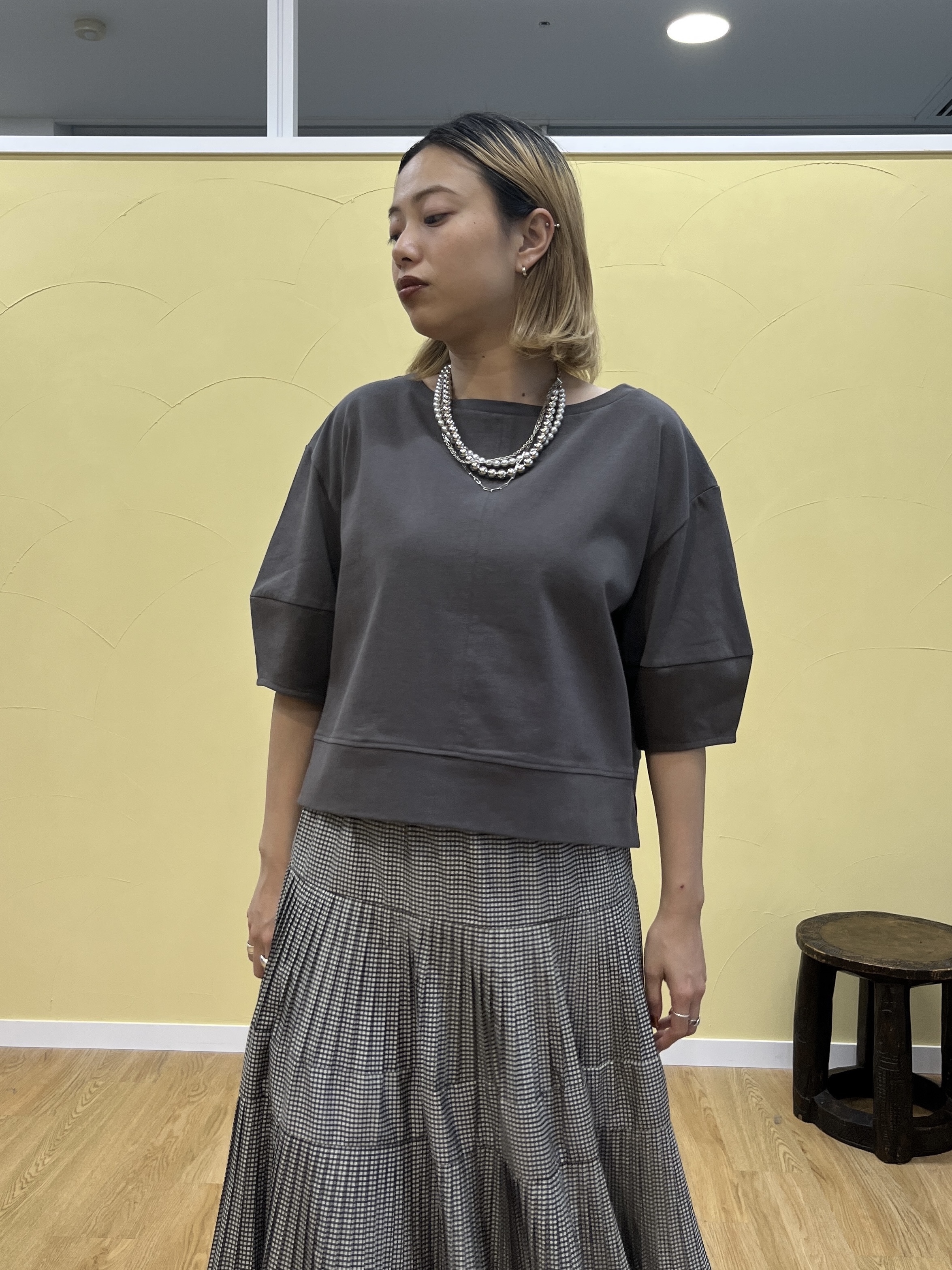 Harukaさんの「INDIVI｜ハーフスリーブフォルムカットソー【接触冷感／新色追加】」を使ったコーディネート