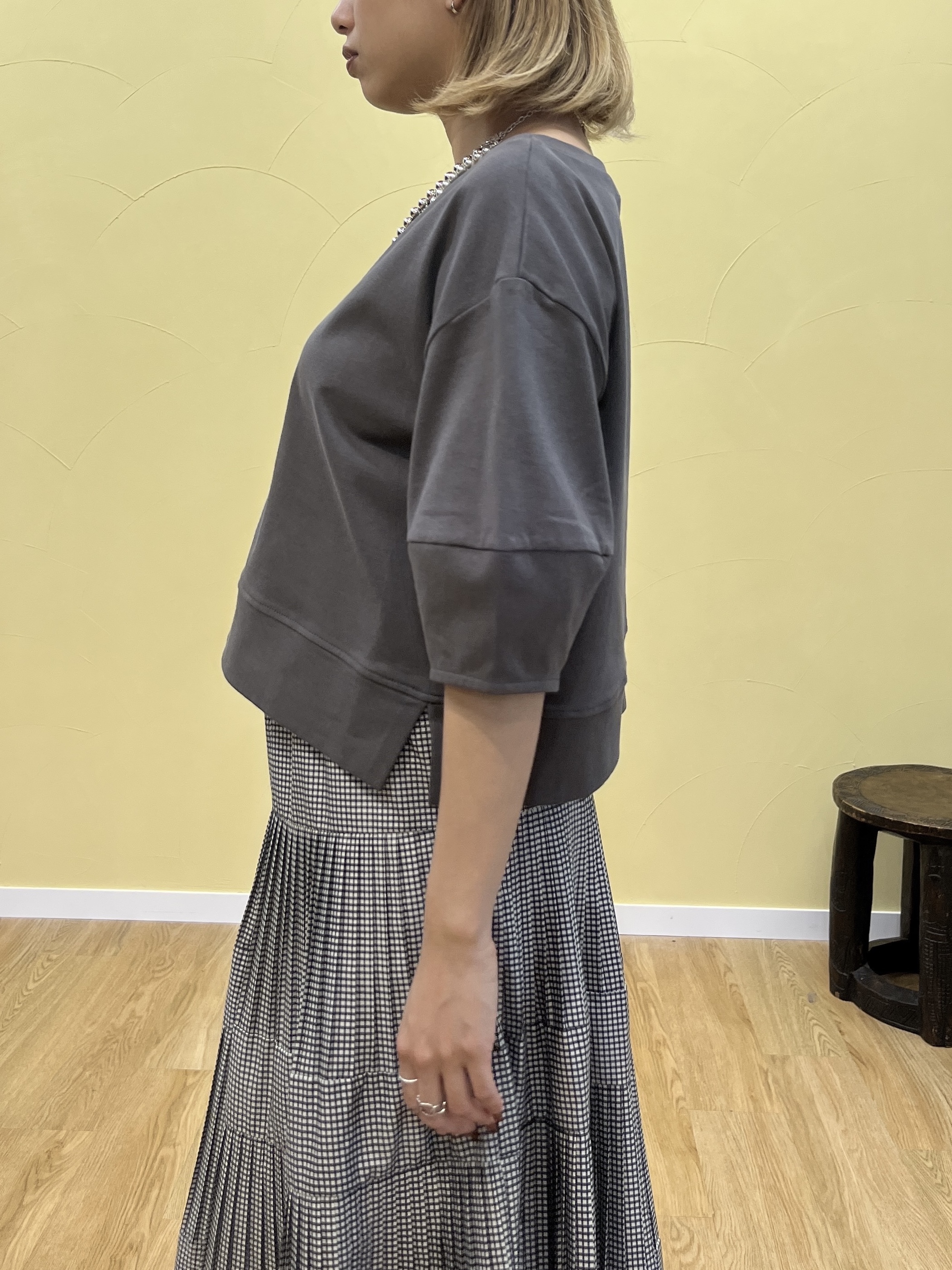 Harukaさんの「INDIVI｜ハーフスリーブフォルムカットソー【接触冷感／新色追加】」を使ったコーディネート