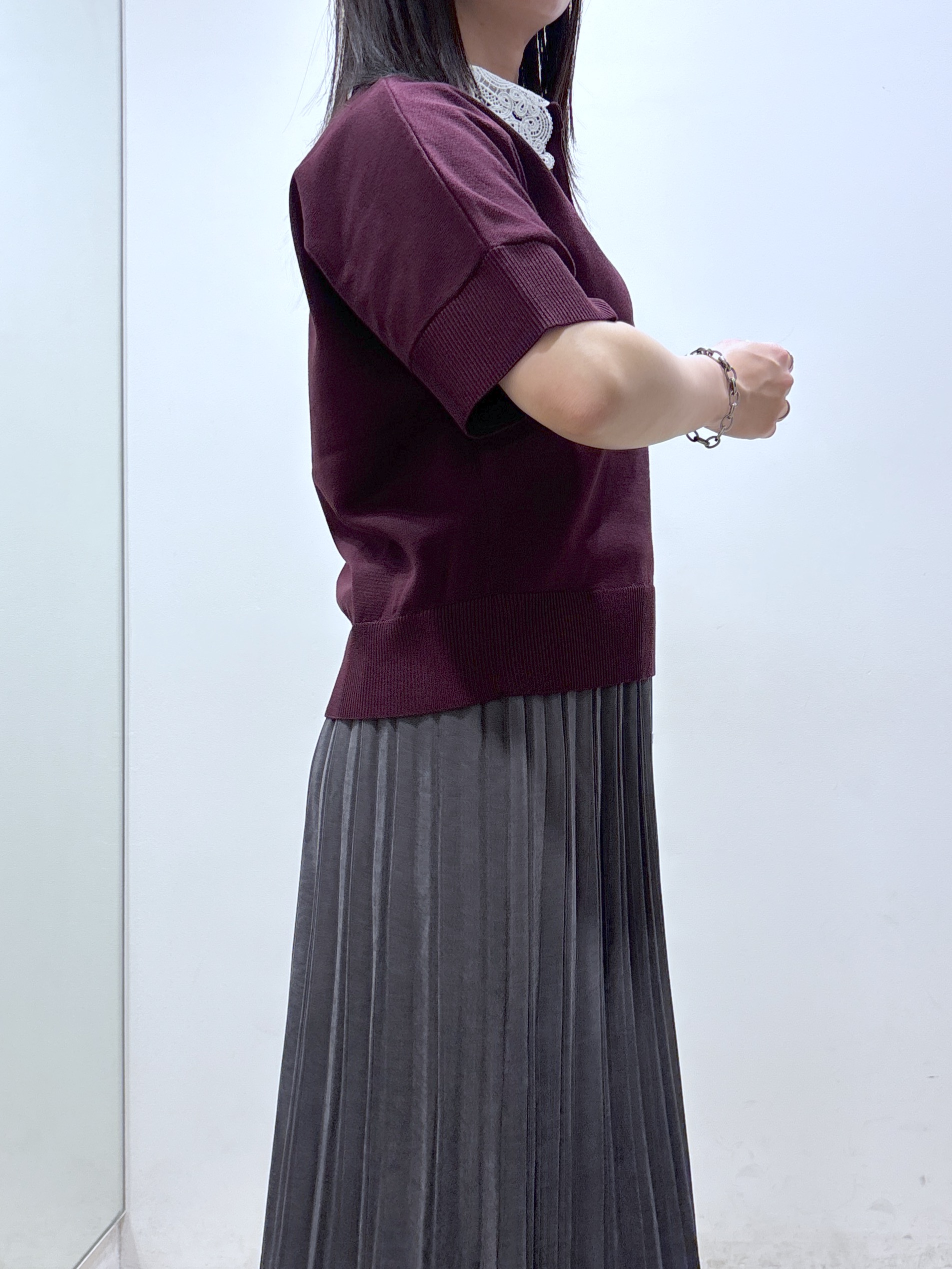 mameさんの「index｜2WAY衿ドッキングニット《洗濯機OK》」を使ったコーディネート