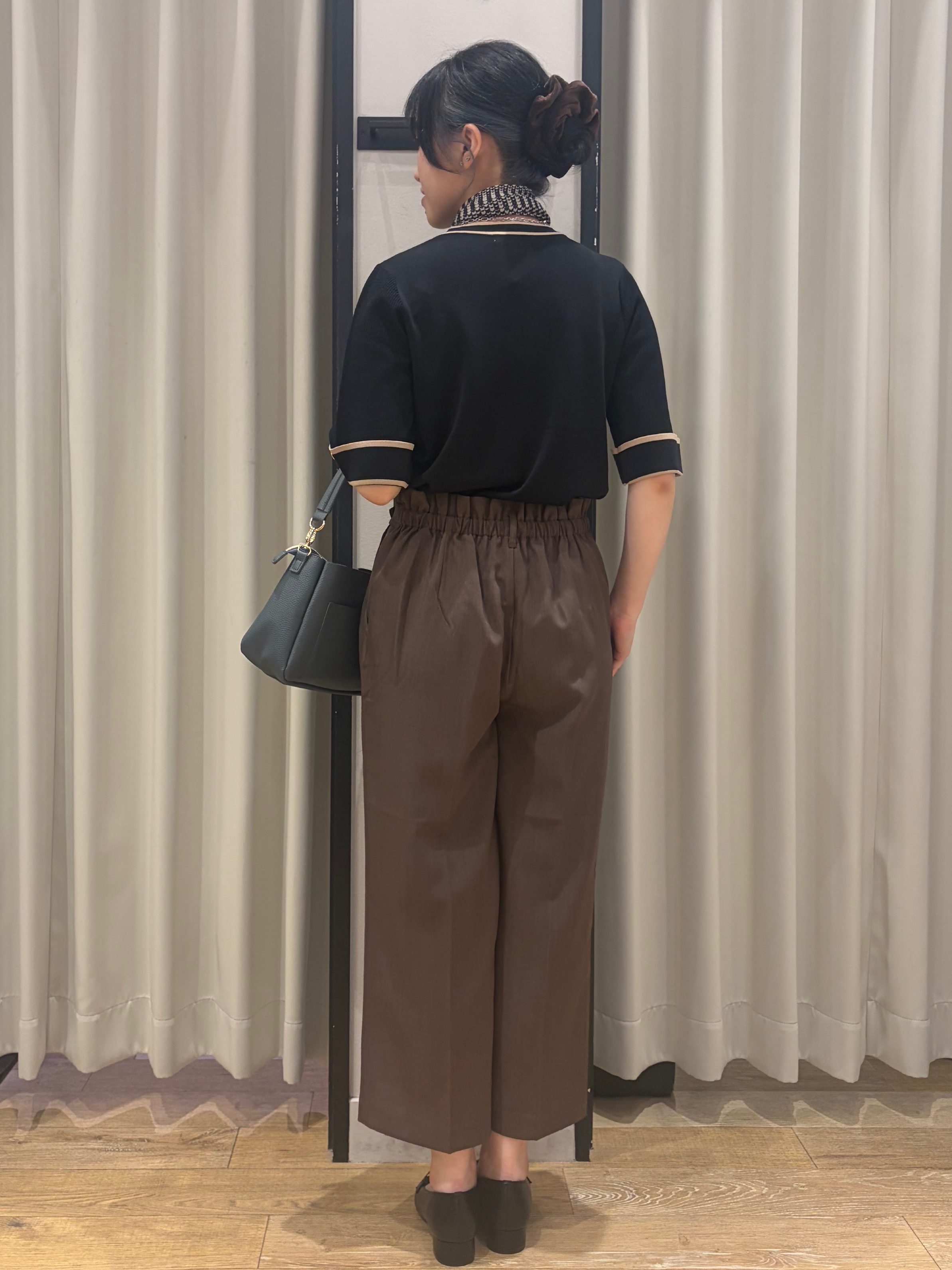 RUKAさんの「grove｜新色追加！【シリーズ累計36万枚/名品ニット】やわらかドライタッチ 袖メッシュ編みニット」を使ったコーディネート