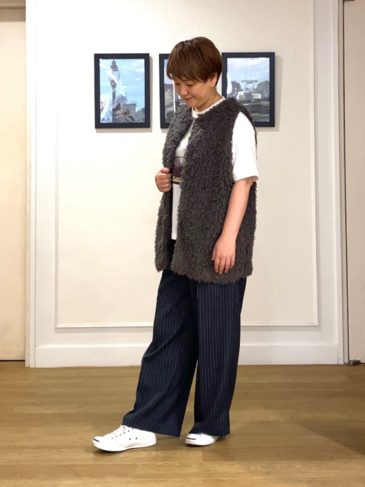 Hiroさんの「Dessin｜フェイクファージレ」を使ったコーディネート