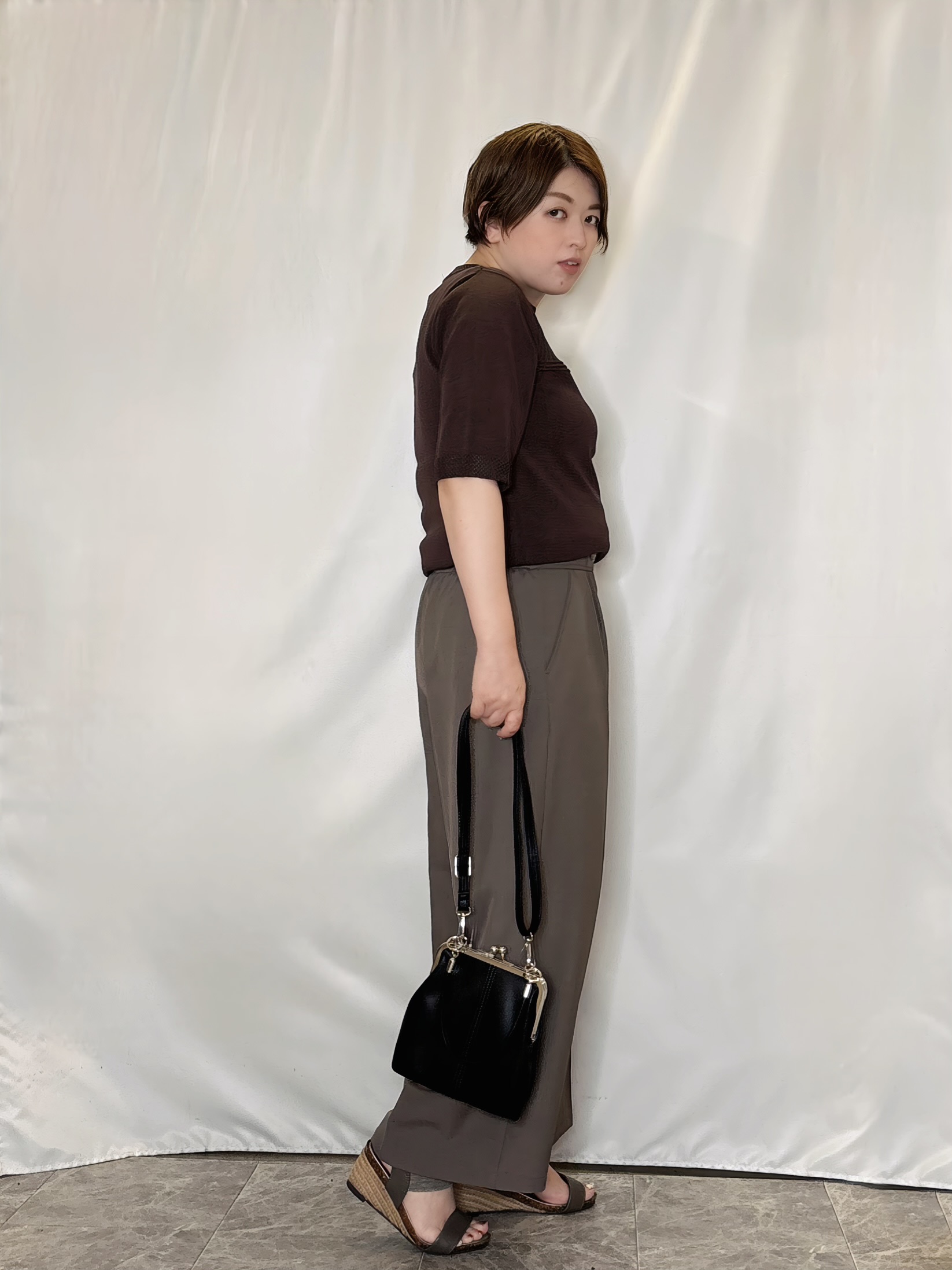たみさんの「SHOO･LA･RUE｜【S-LL/二の腕カバー】品よく決まる 5分袖デザインニット」を使ったコーディネート