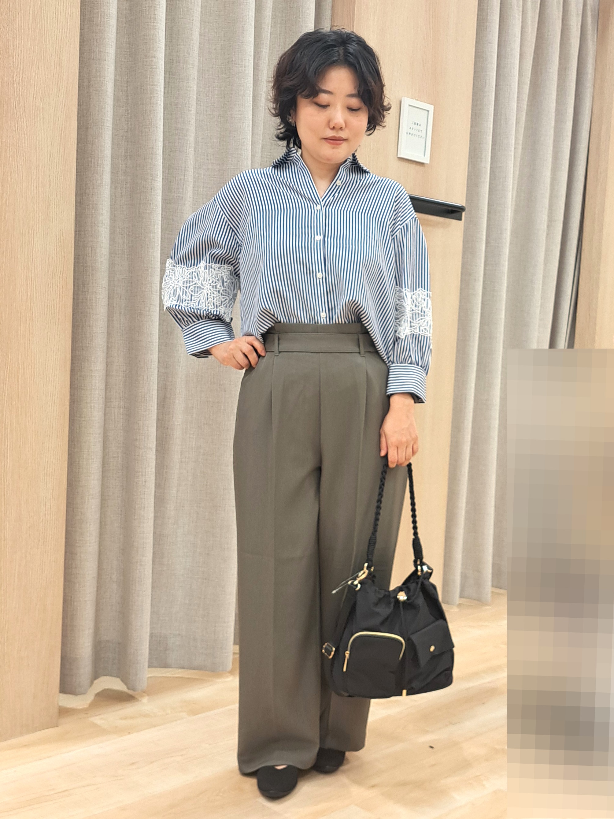 ふるさんの「grove｜新色追加！【シリーズ累計36万枚/名品ニット】やわらかドライタッチ 袖メッシュ編みニット」を使ったコーディネート