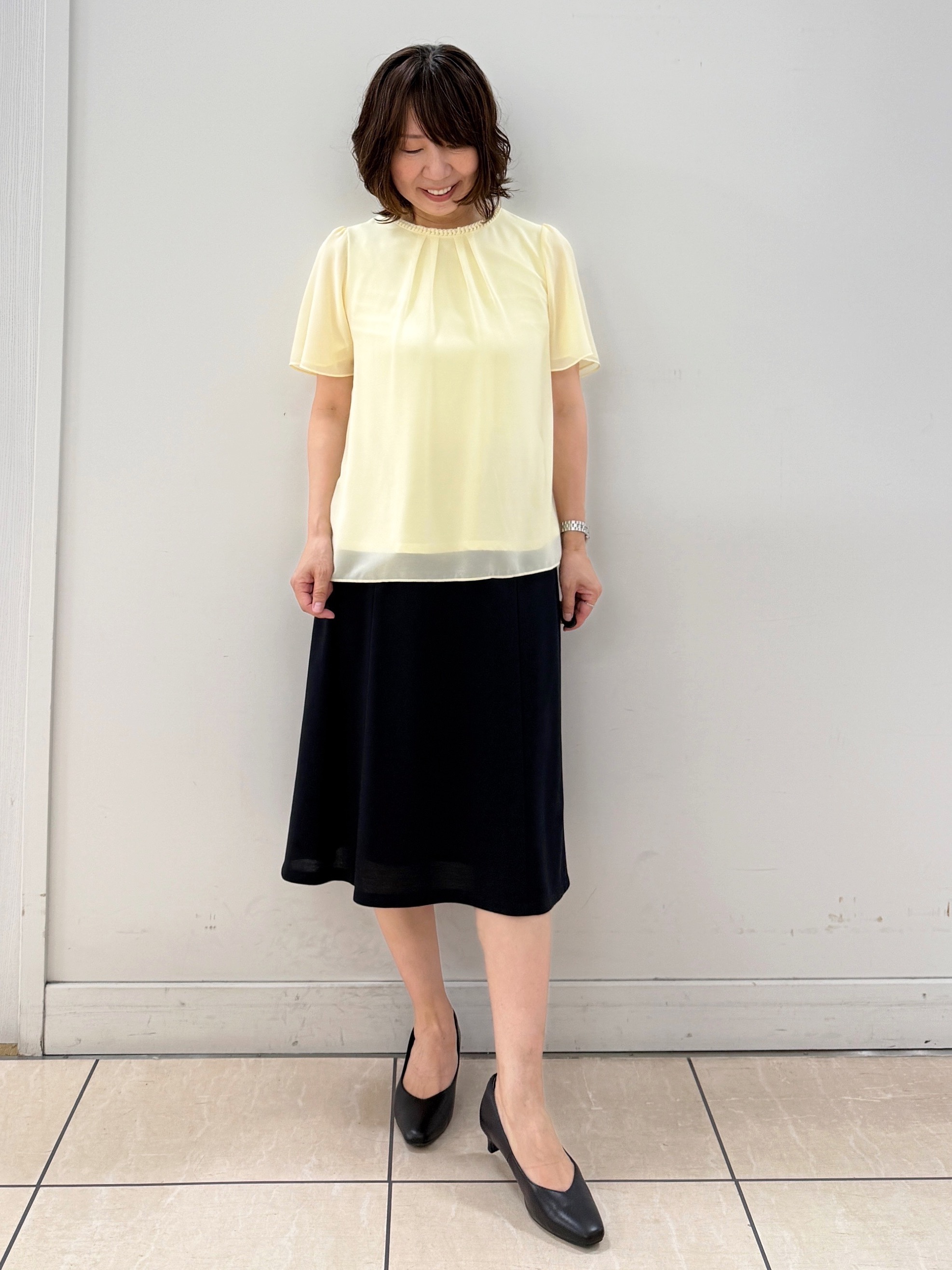 KIKIさんの「Reflect｜【S-4Lサイズ/UVカット／接触冷感】シフォンジャージブラウス」を使ったコーディネート