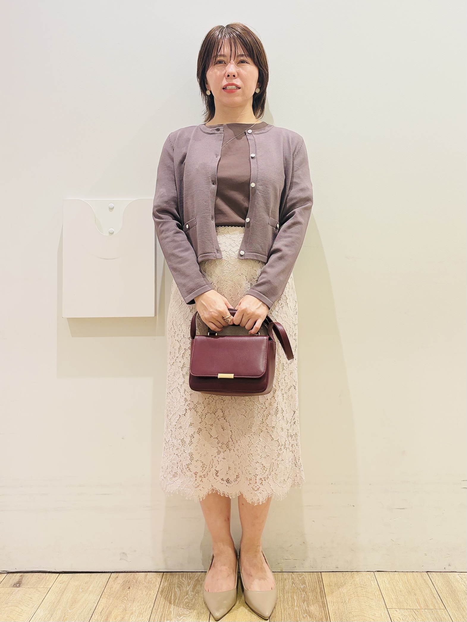 YUKOさんの「index｜【接触冷感／UVケア】ジャカードドッキングスリーブトップス《洗濯機OK》」を使ったコーディネート