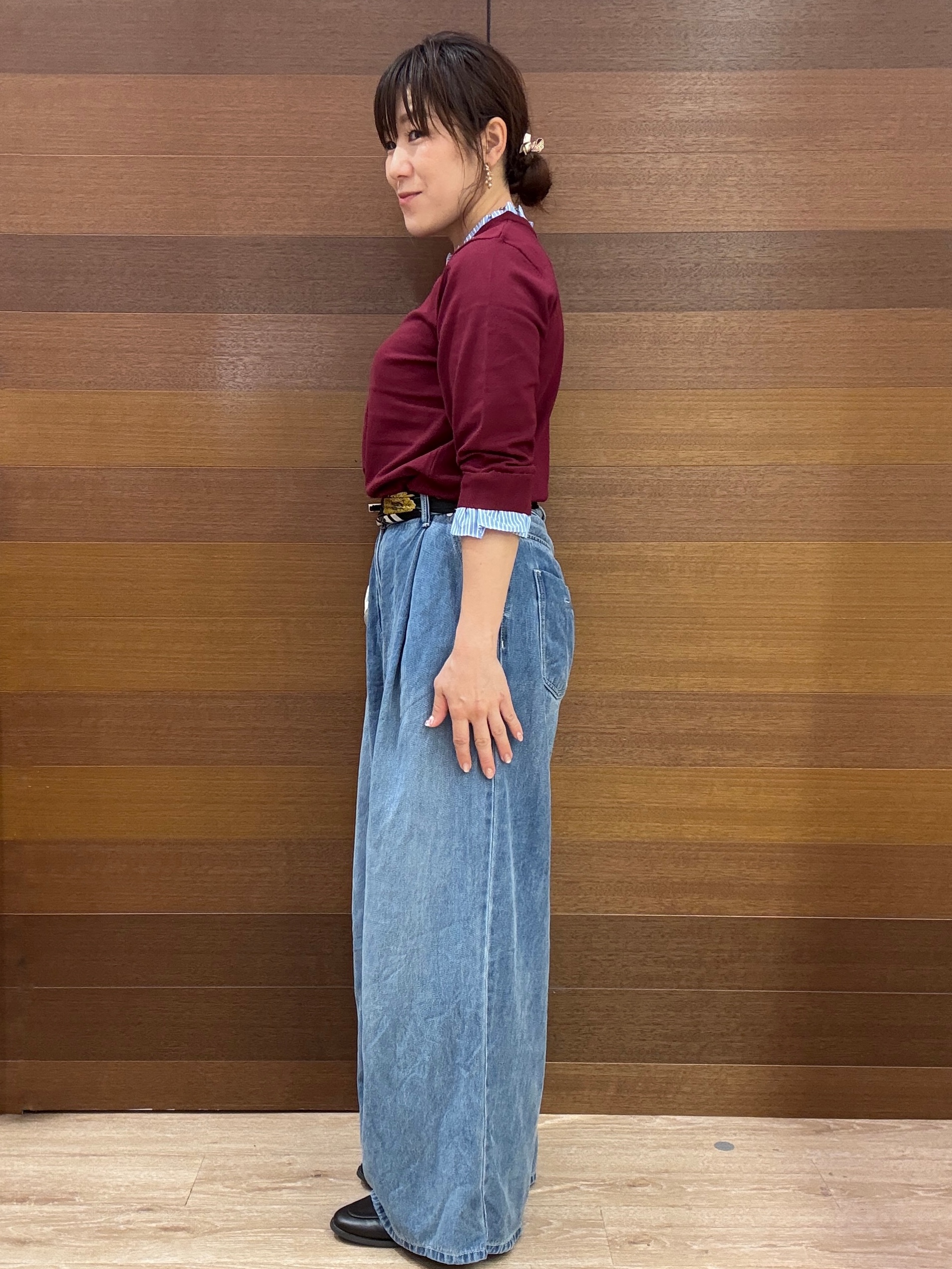 maichiさんの「OPAQUE.CLIP｜【UVケア／遮熱性】フリルドッキングニット《洗濯機OK》」を使ったコーディネート