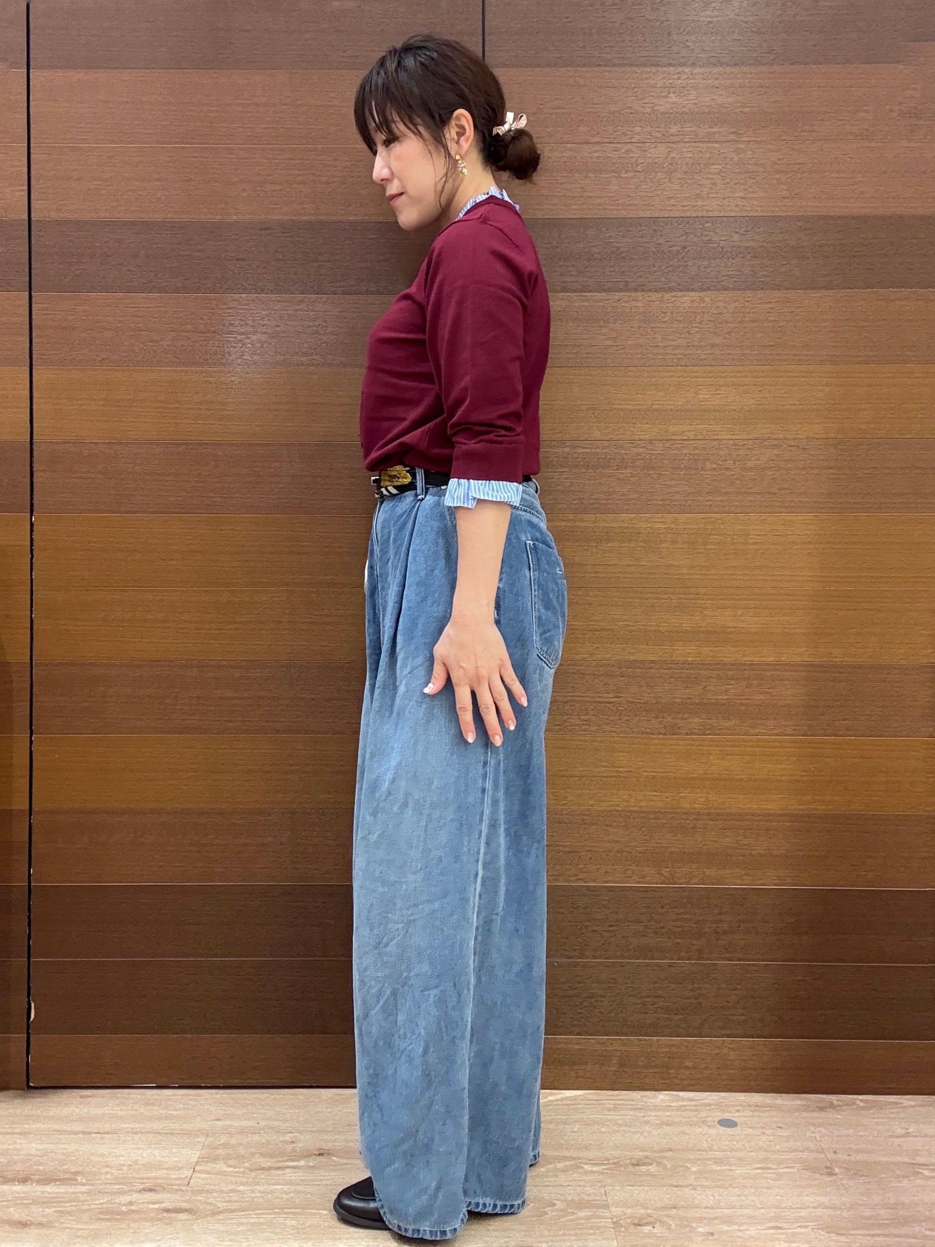 maichiさんの「OPAQUE.CLIP｜【UVケア／遮熱性】フリルドッキングニット《洗濯機OK》」を使ったコーディネート