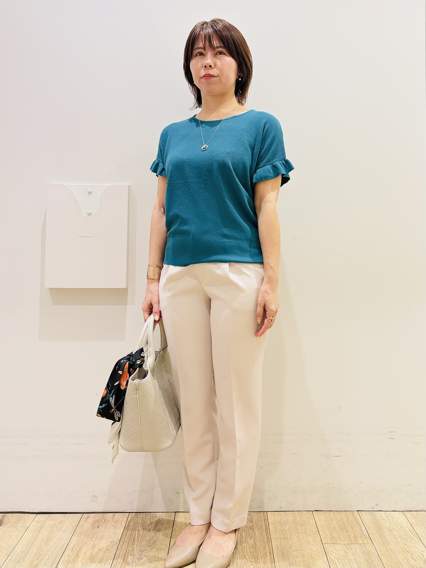 YUKOさんの「index｜【防シワ】セットアップ可 ダブルクロスノーカラージャケット《洗濯機OK／イージーアイロン／ストレッチ」を使ったコーディネート