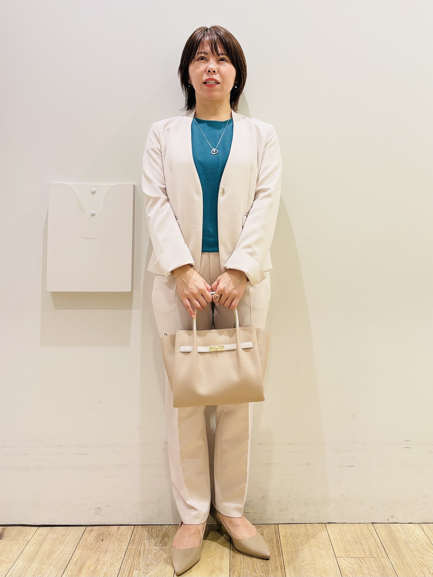 YUKOさんの「index｜【防シワ】セットアップ可 ダブルクロスノーカラージャケット《洗濯機OK／イージーアイロン／ストレッチ」を使ったコーディネート