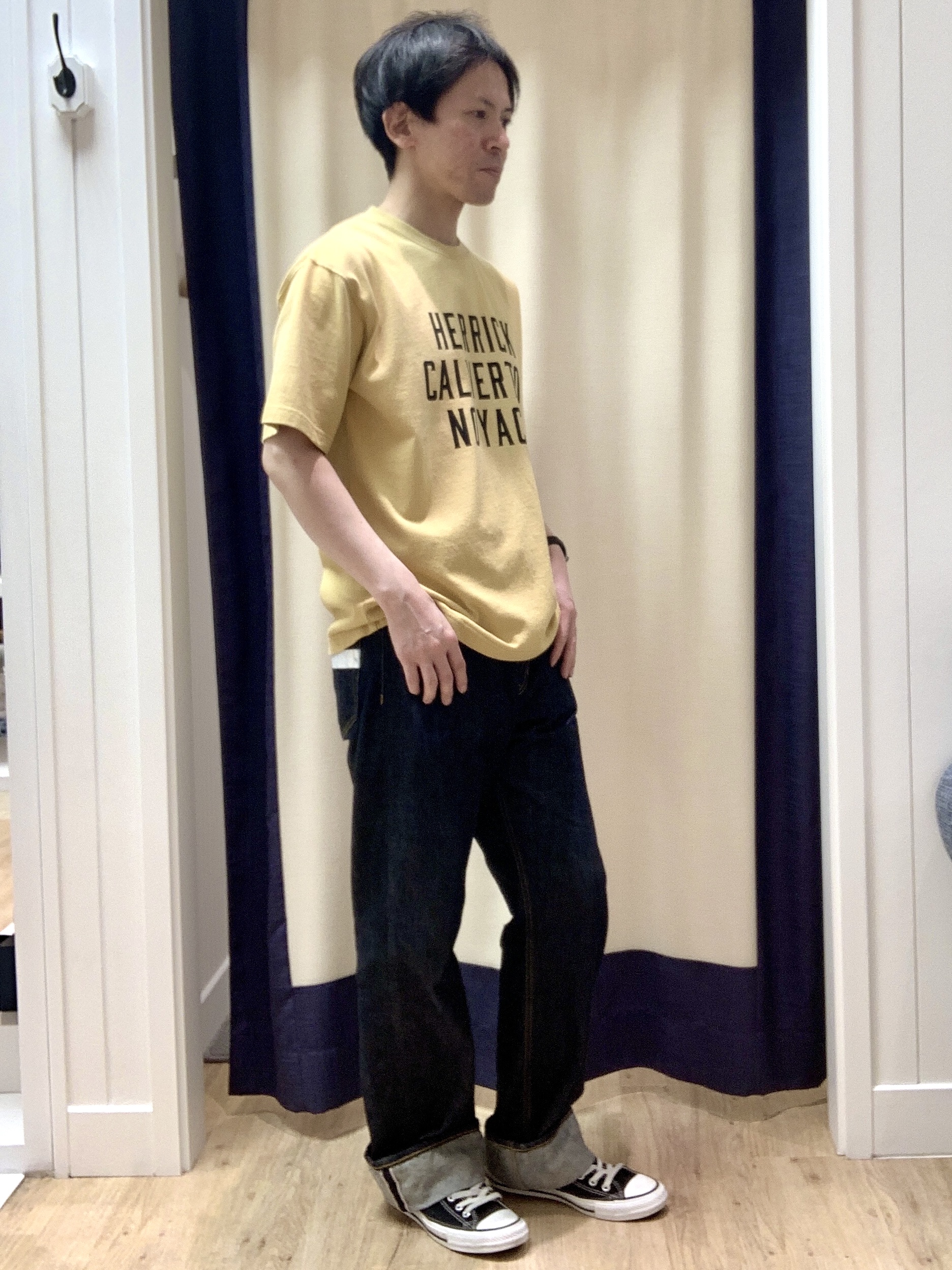 Takaさんの「Dessin｜【洗える】ヴィンテージ加工 ロゴTシャツ」を使ったコーディネート