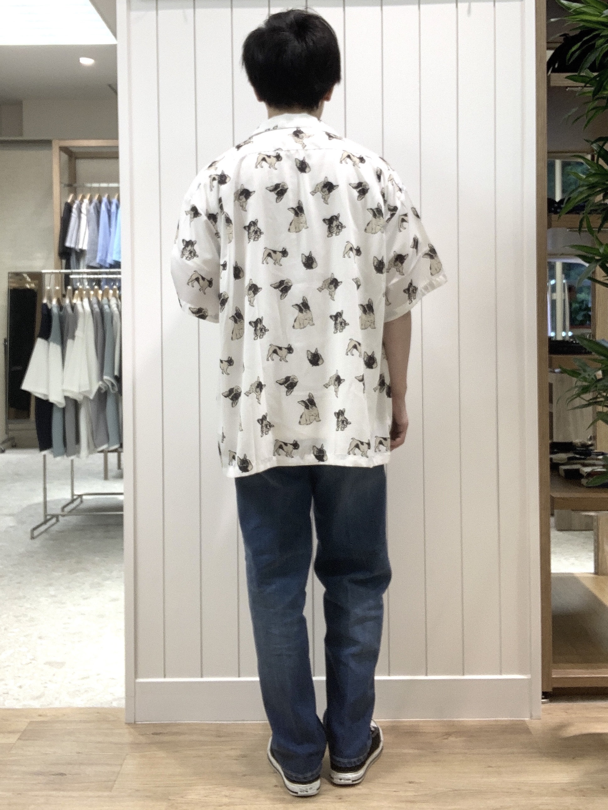 Takaさんの「Dessin｜【洗える】ドッグモチーフプリントシャツ」を使ったコーディネート