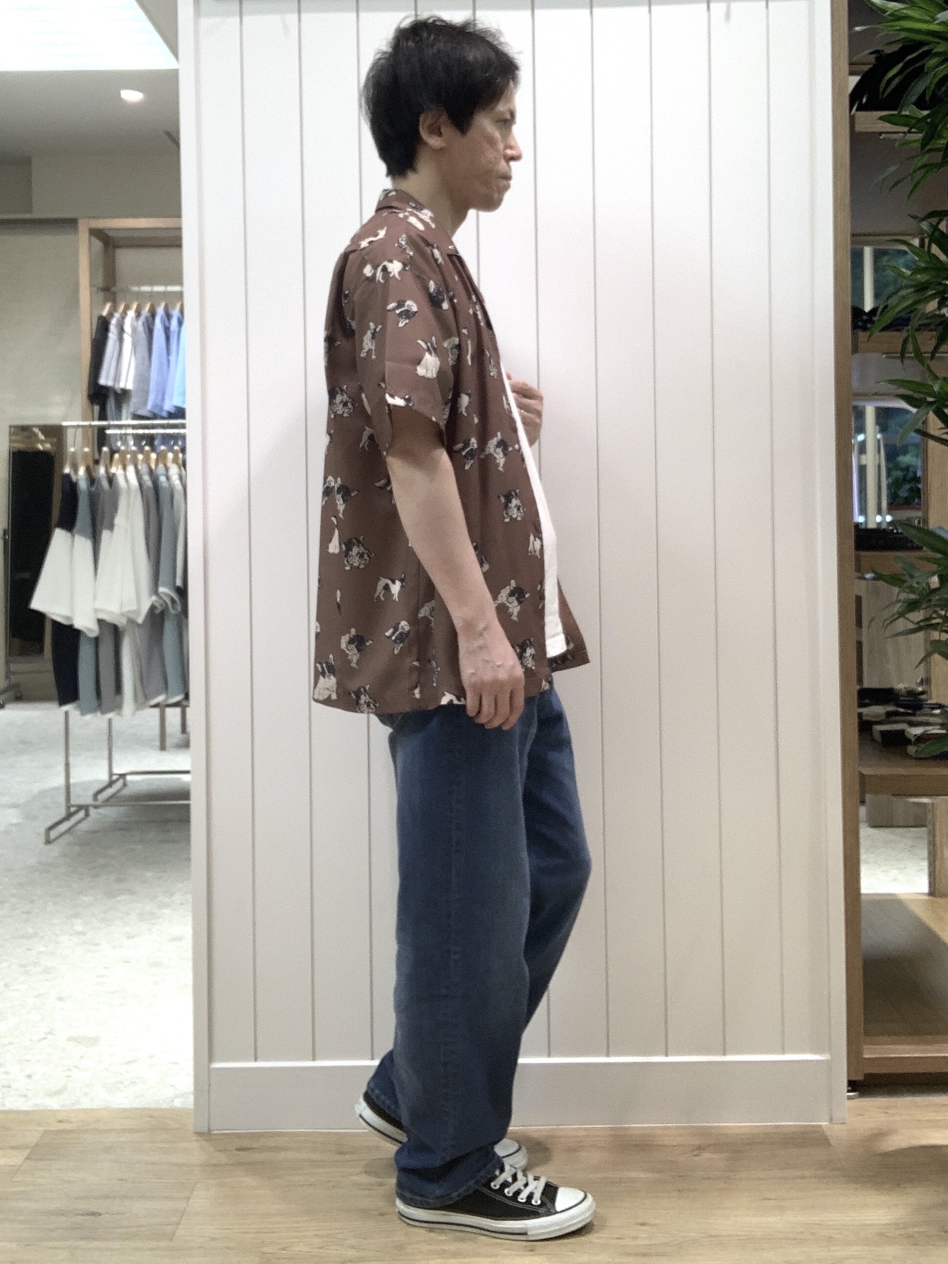 Takaさんの「Dessin｜【洗える】ドッグモチーフプリントシャツ」を使ったコーディネート