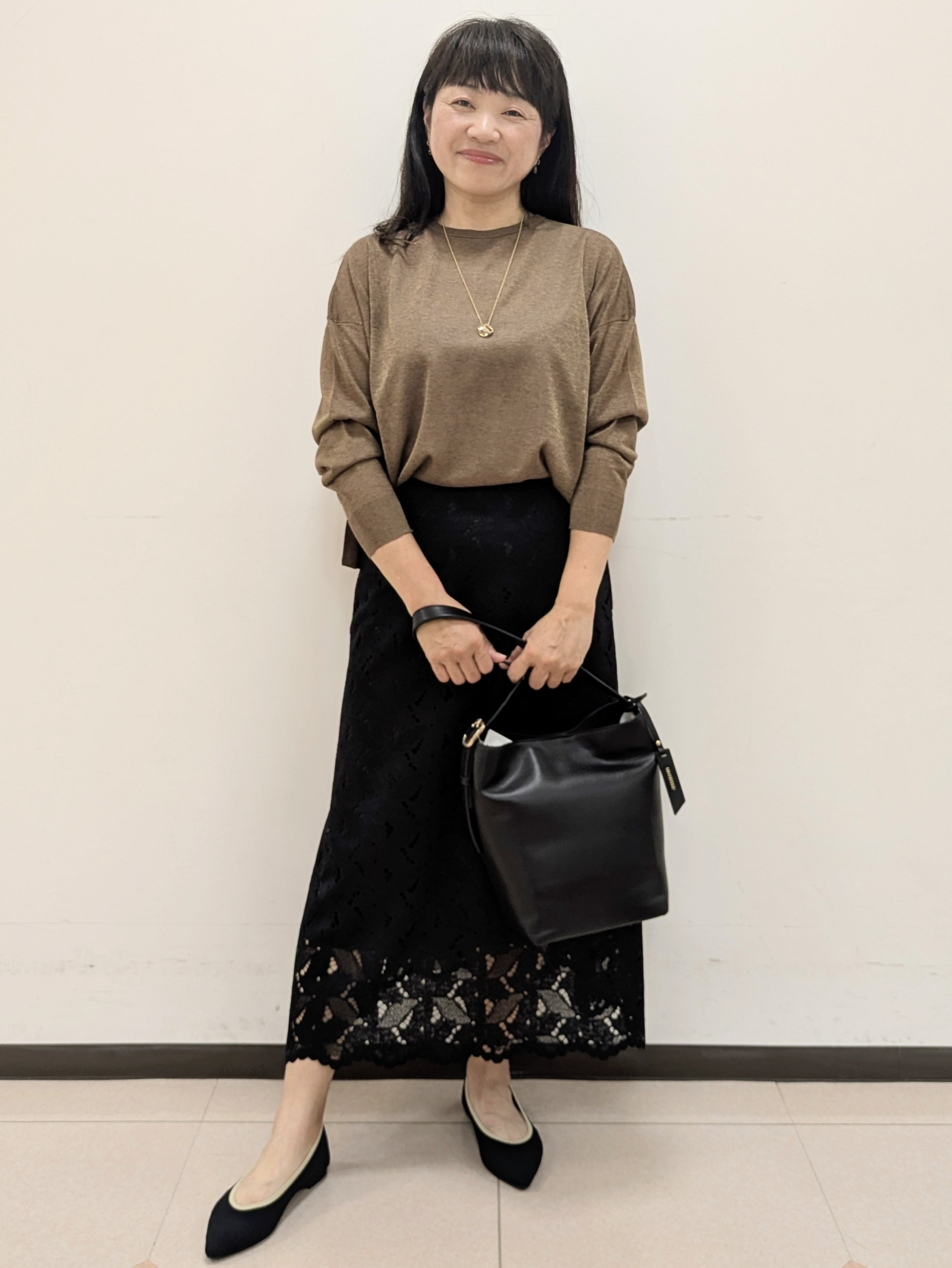 ともさんの「UNTITLED｜【アンサンブル可/秋羽織り/シアー】前後2WAYカーディガン」を使ったコーディネート
