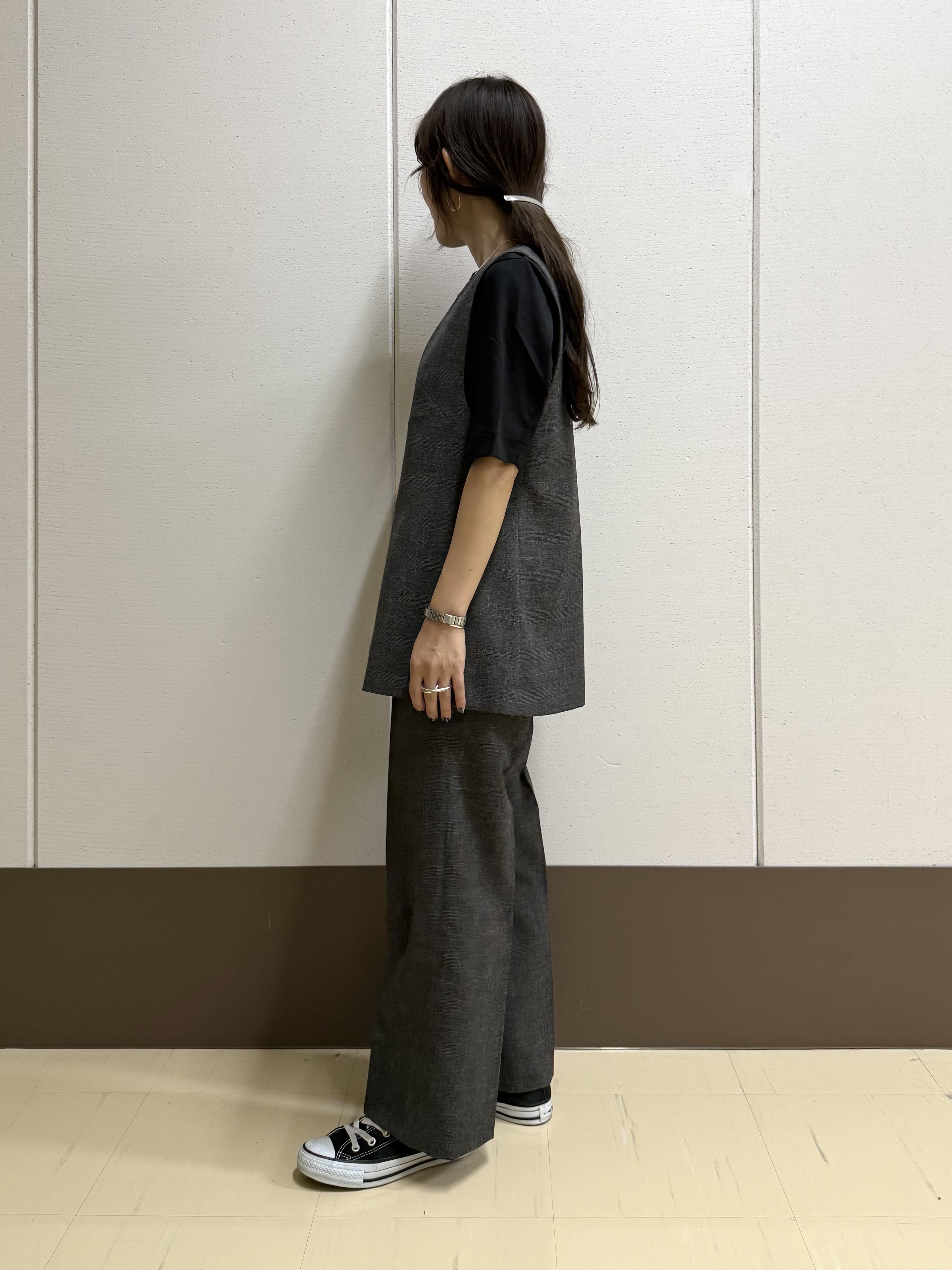 mamiさんの「INDIVI｜【抗菌防臭／消臭】上品光沢コットンTシャツ」を使ったコーディネート
