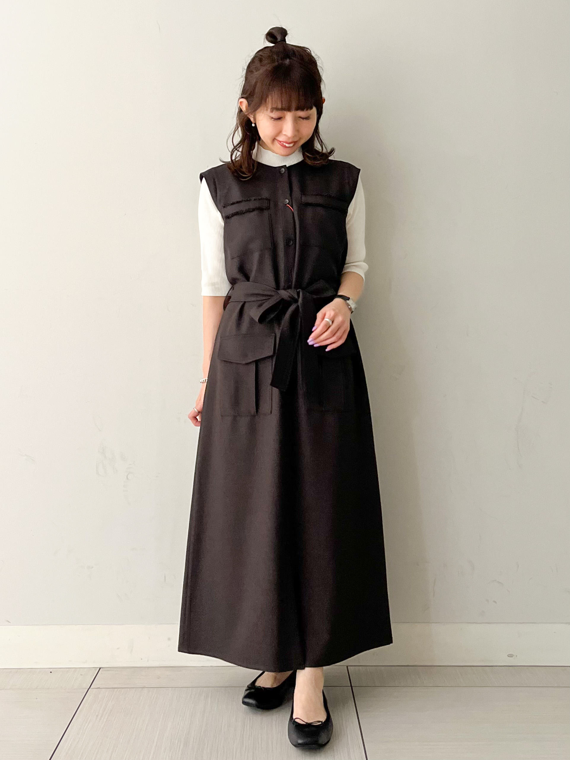 じゅんさんの「DRESSTERIOR｜シアーストライプクロップドシャツ」を使ったコーディネート