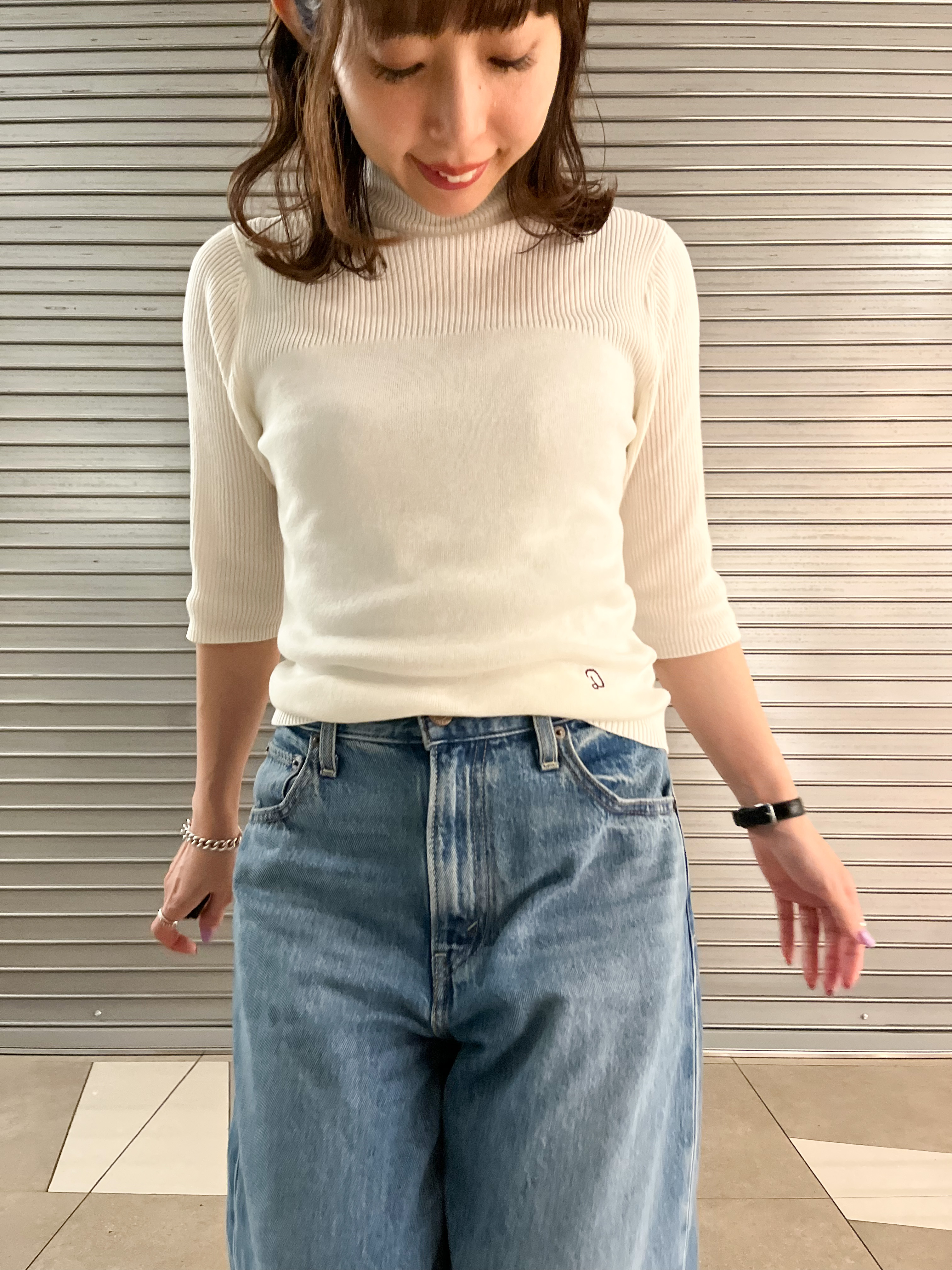 じゅんさんの「DRESSTERIOR｜【接触冷感】クールタッチカットハーフスリーブプルオーバー」を使ったコーディネート