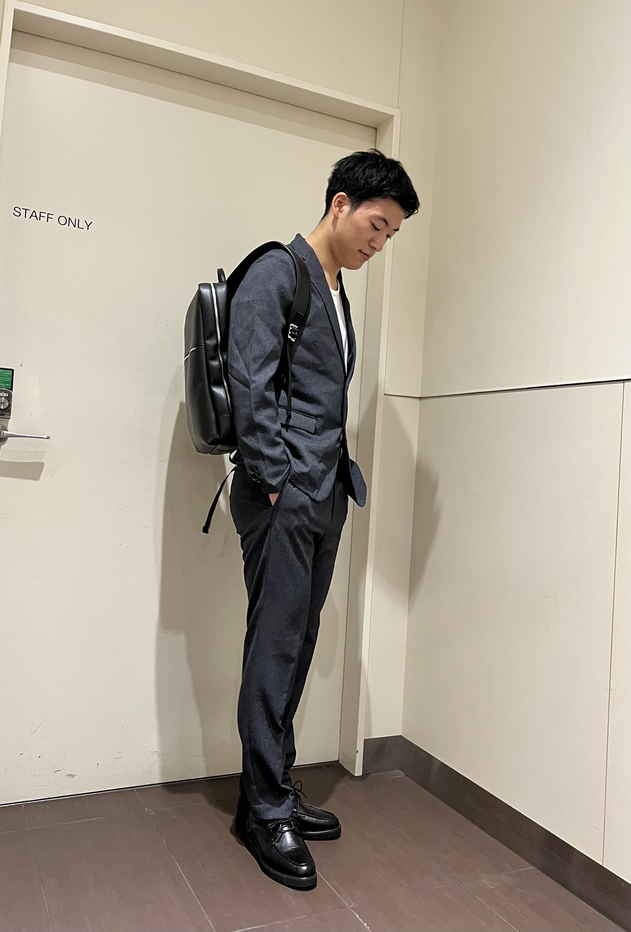 RITSUKIさんの「tk.TAKEO KIKUCHI｜【365日対応】PINHEADシングルセットアップ/上下2点セット/ONOFF兼用/ストレッチ/洗え」を使ったコーディネート