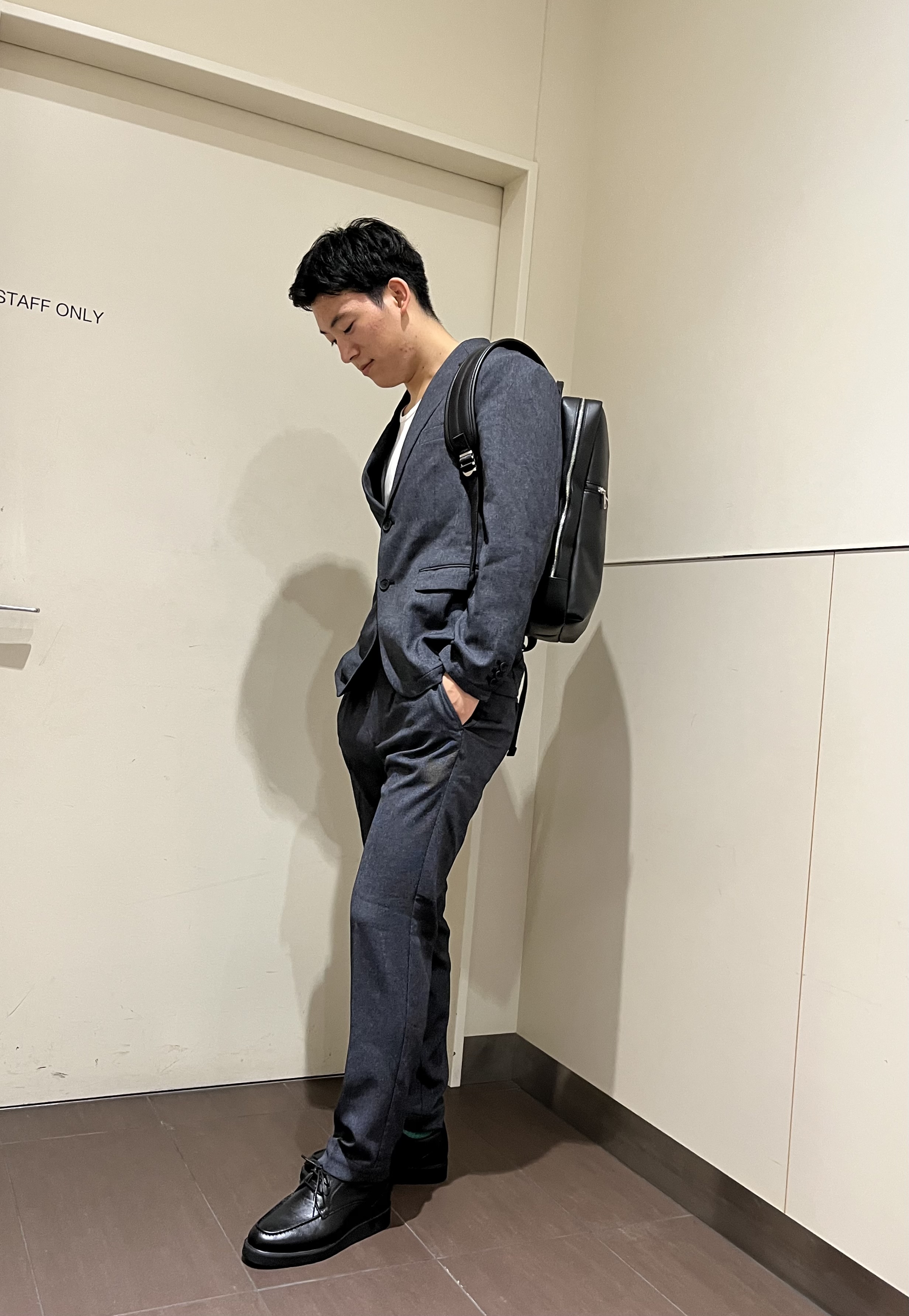 RITSUKIさんの「tk.TAKEO KIKUCHI｜【365日対応】PINHEADシングルセットアップ/上下2点セット/ONOFF兼用/ストレッチ/洗え」を使ったコーディネート