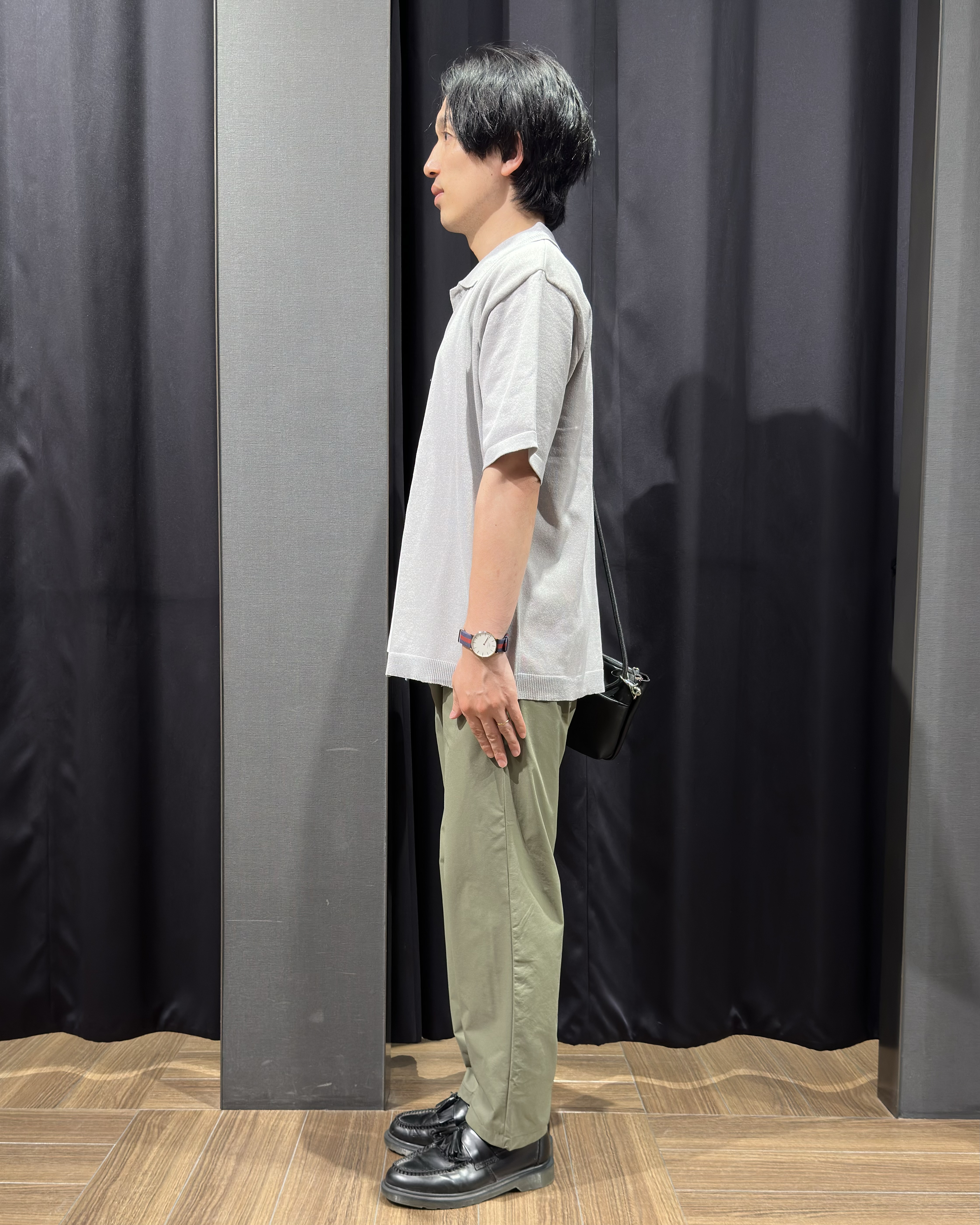 tomoyaさんの「THE SHOP TK｜【抗菌防臭／UVカット／洗濯機OK】和紙混 半袖ニットシャツ」を使ったコーディネート