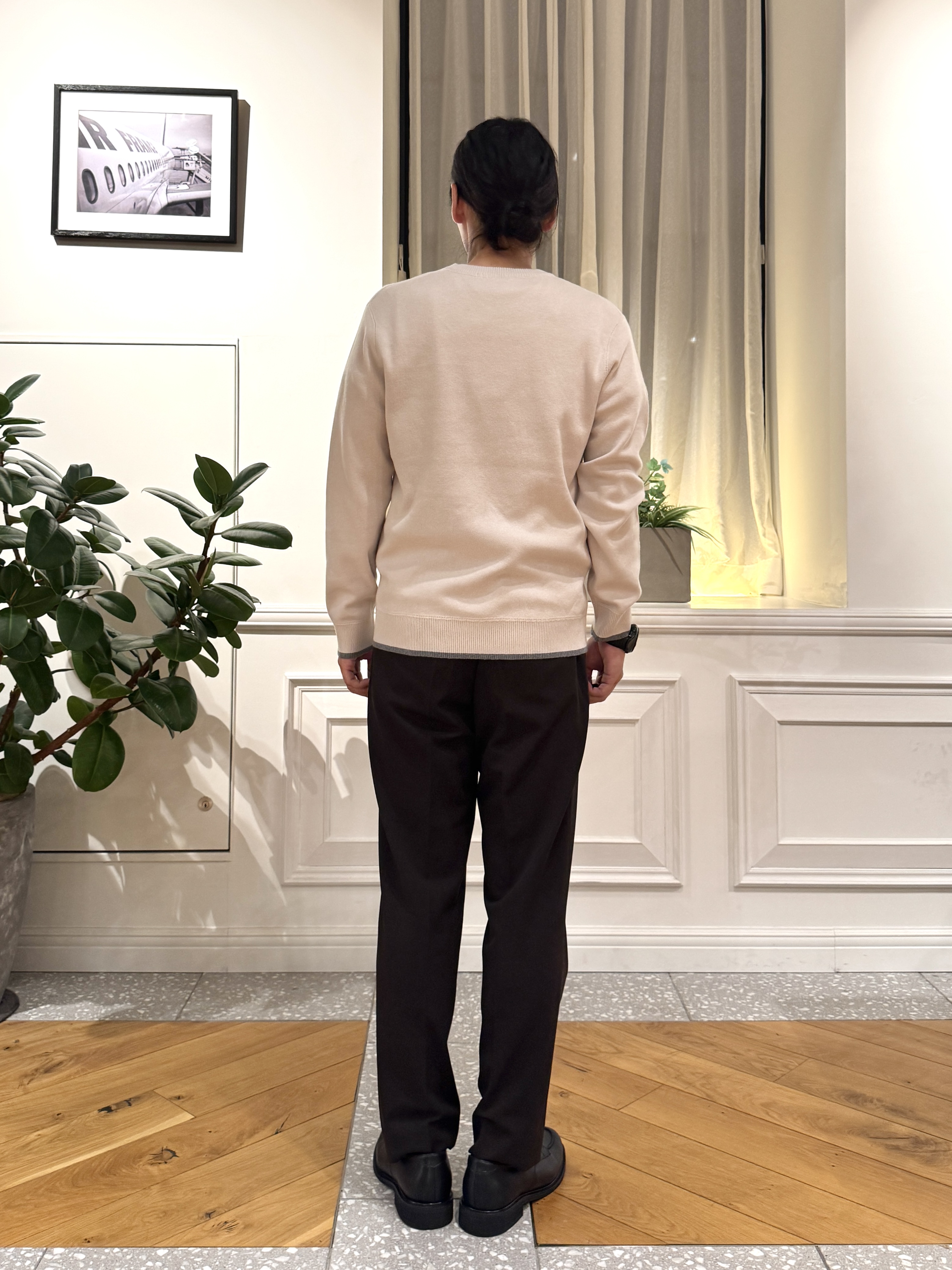 kawarataniさんの「DRESSTERIOR｜【6色展開/洗濯機可】コットンカシミヤ スムースニット」を使ったコーディネート