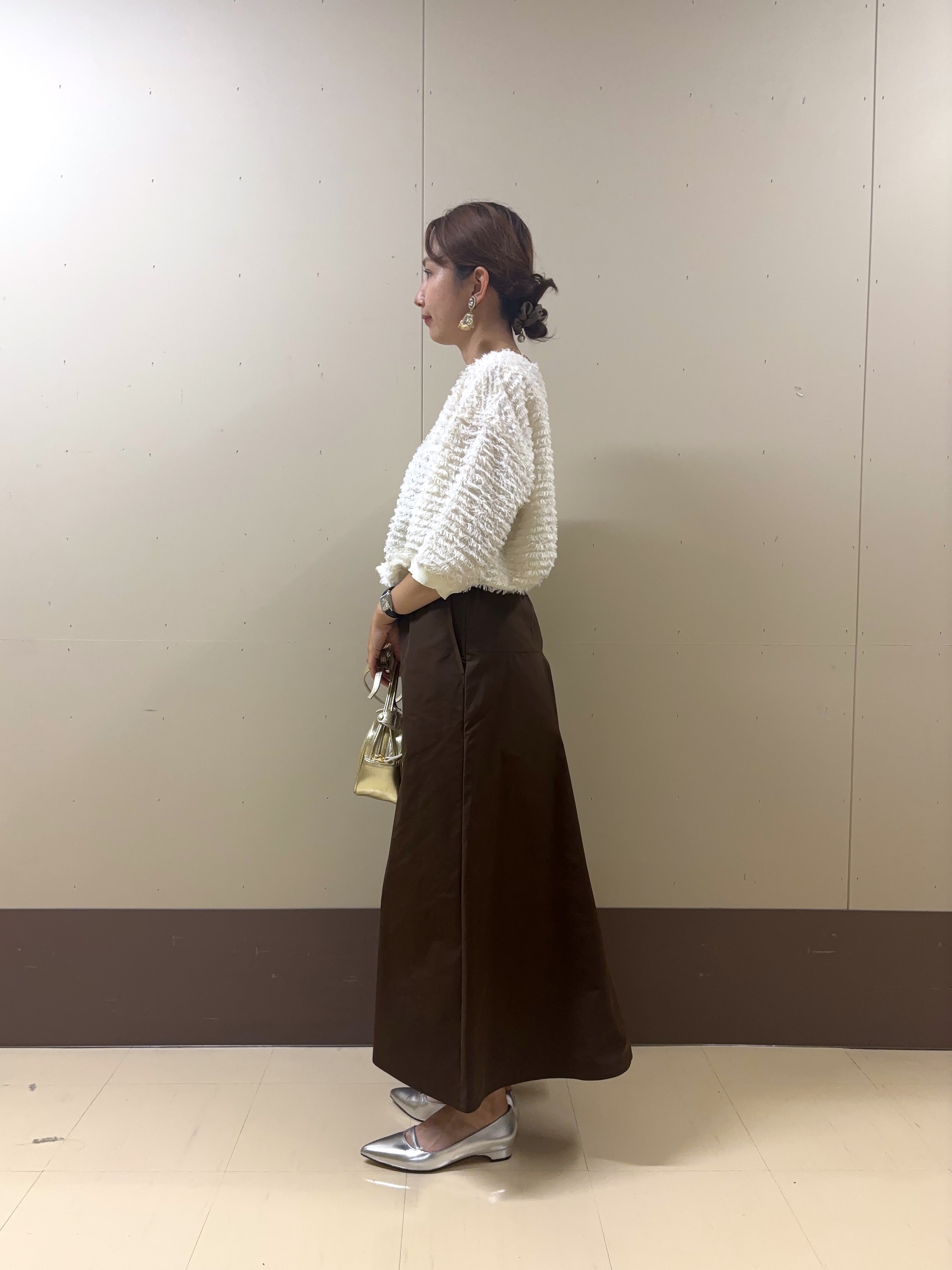 yuriさんの「UNTITLED｜【秋映え/体型カバー】フェザージャガードプルオーバー」を使ったコーディネート