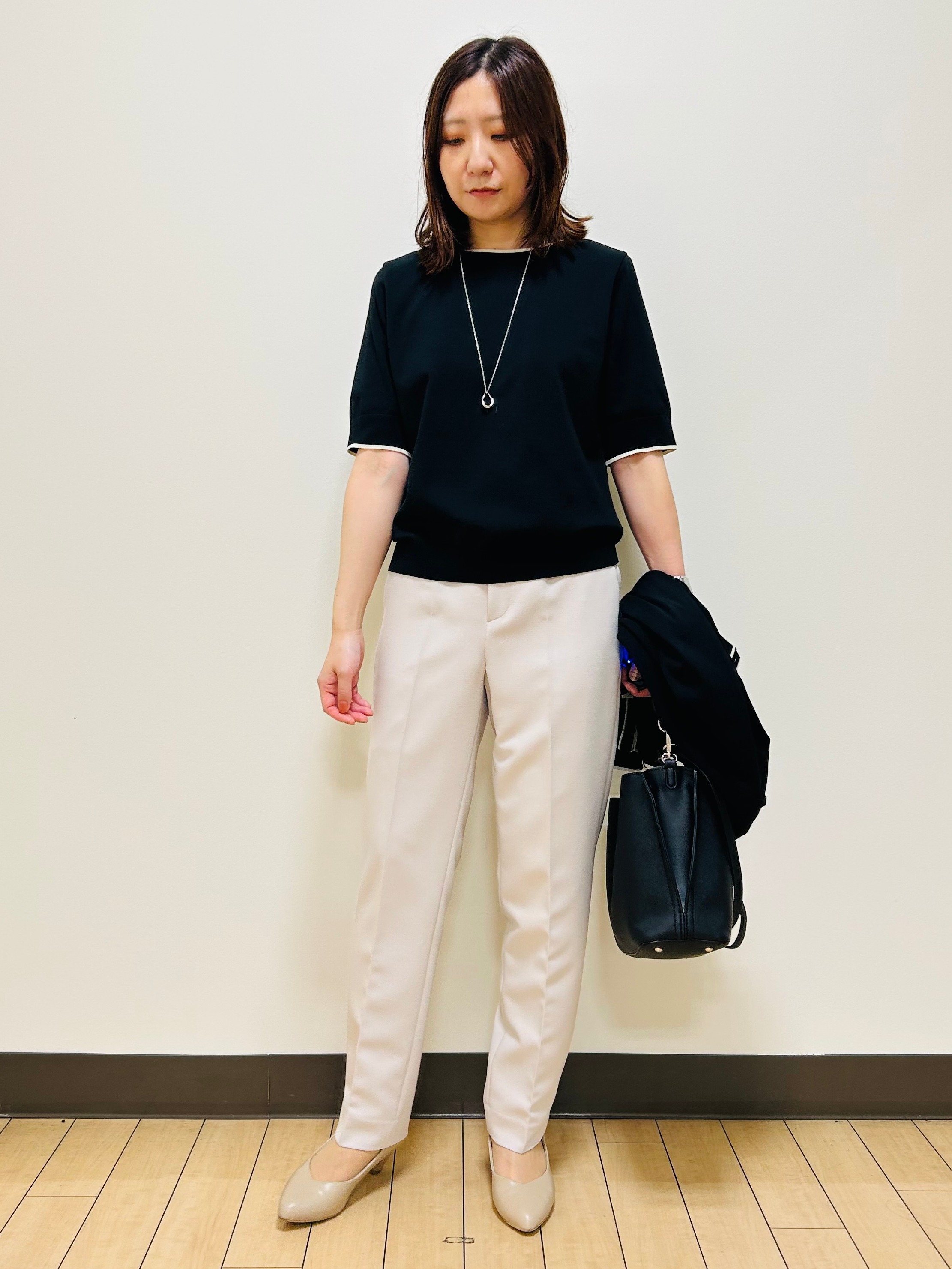 miiiさんの「Reflect｜【UVカット／アンサンブル／手洗い可】バイカラーニットカーディガン」を使ったコーディネート