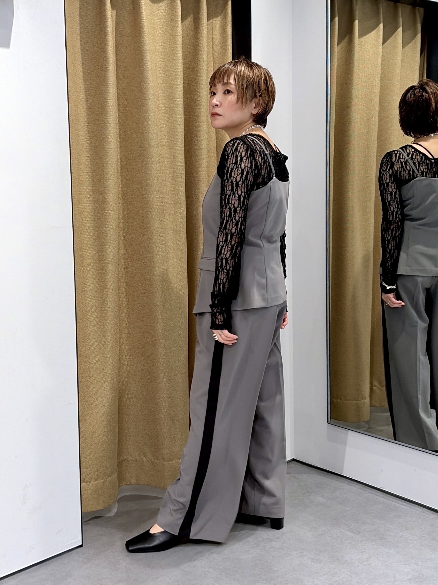 mari_831さんの「INDIVI｜Comfy Set Up｜キャミジレ【セットアップ対応／通勤／カセット服】」を使ったコーディネート