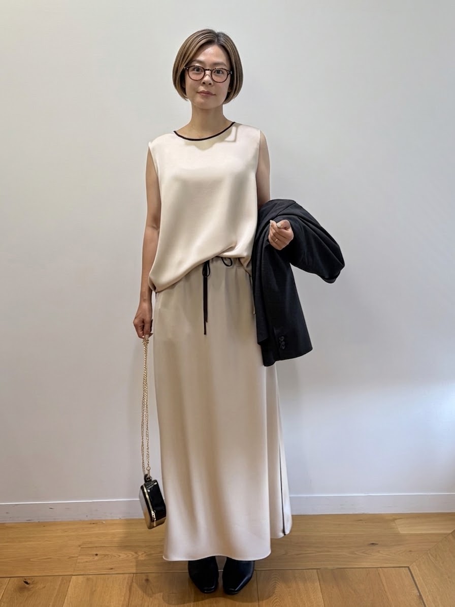 Mariko.Sさんの「OPAQUE.CLIP｜【es】シングルテーラードジャケット／セットアップ可《洗える》」を使ったコーディネート