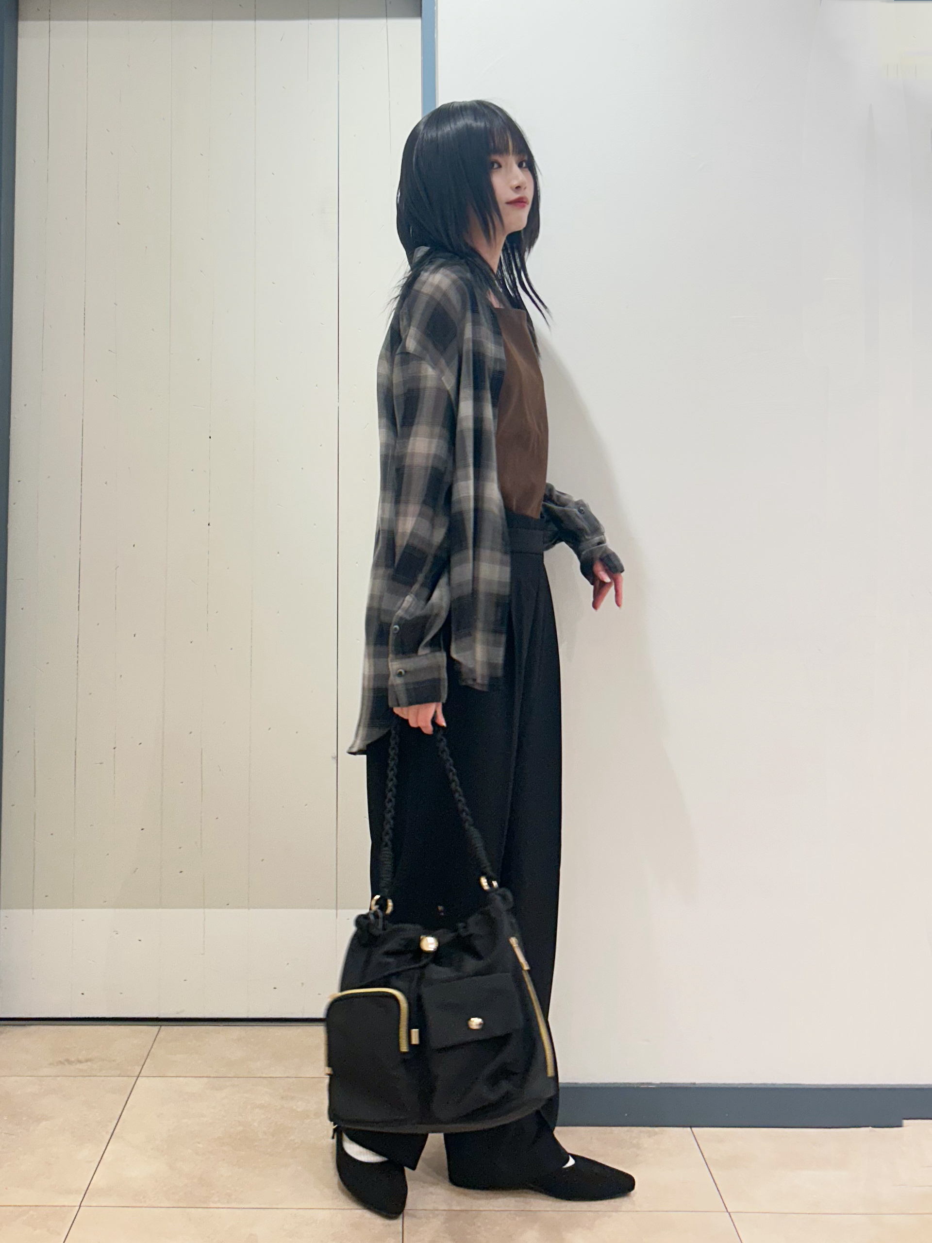 yukinoさんの「grove｜シアーオンブレチェックシャツ」を使ったコーディネート