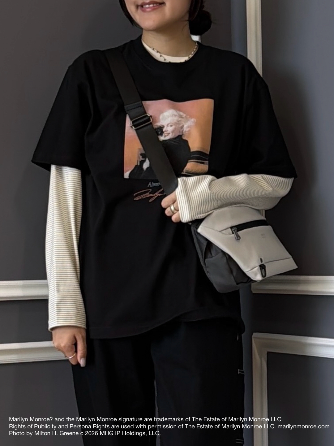 Akutagawaさんの「TAKEO KIKUCHI｜【別注】マリリン・モンロー/フォトTシャツ」を使ったコーディネート