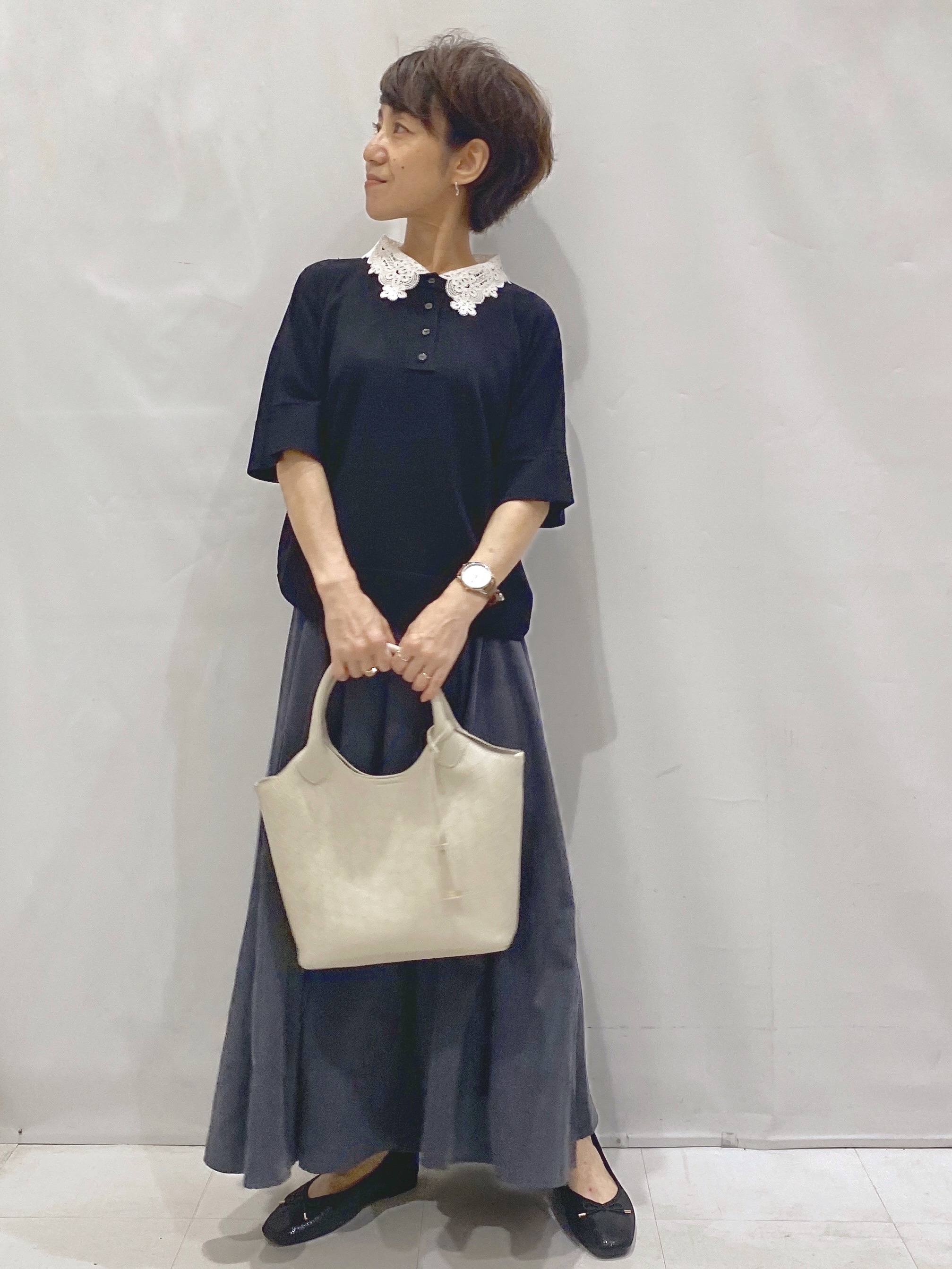 Bonさんの「OPAQUE.CLIP｜2WAY衿ドッキングニット《洗濯機OK》」を使ったコーディネート