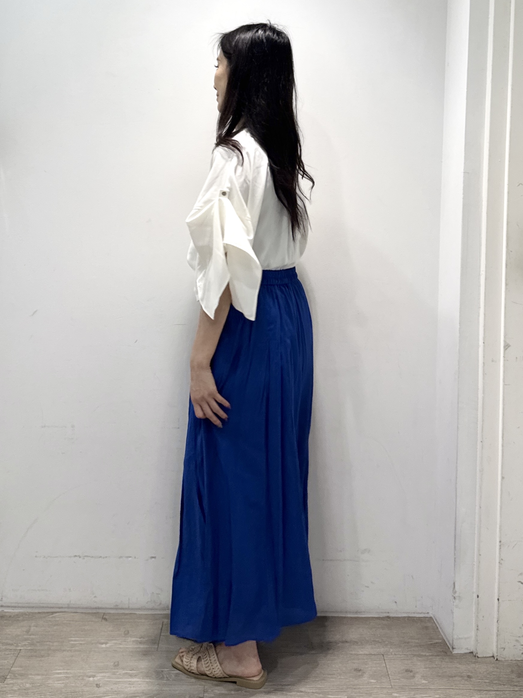 yuicciさんの「OPAQUE.CLIP｜【UV／接触冷感／吸水速乾／】タックスリーブスキッパーブラウス《洗濯機OK》」を使ったコーディネート