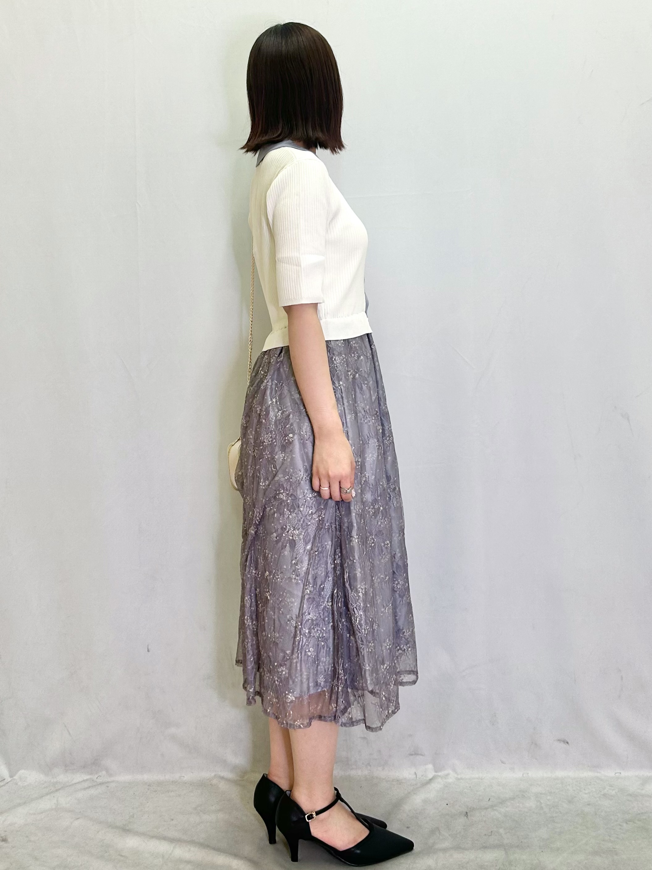 きららさんの「index｜花柄ドッキング衿付きワンピース【洗濯機OK】」を使ったコーディネート