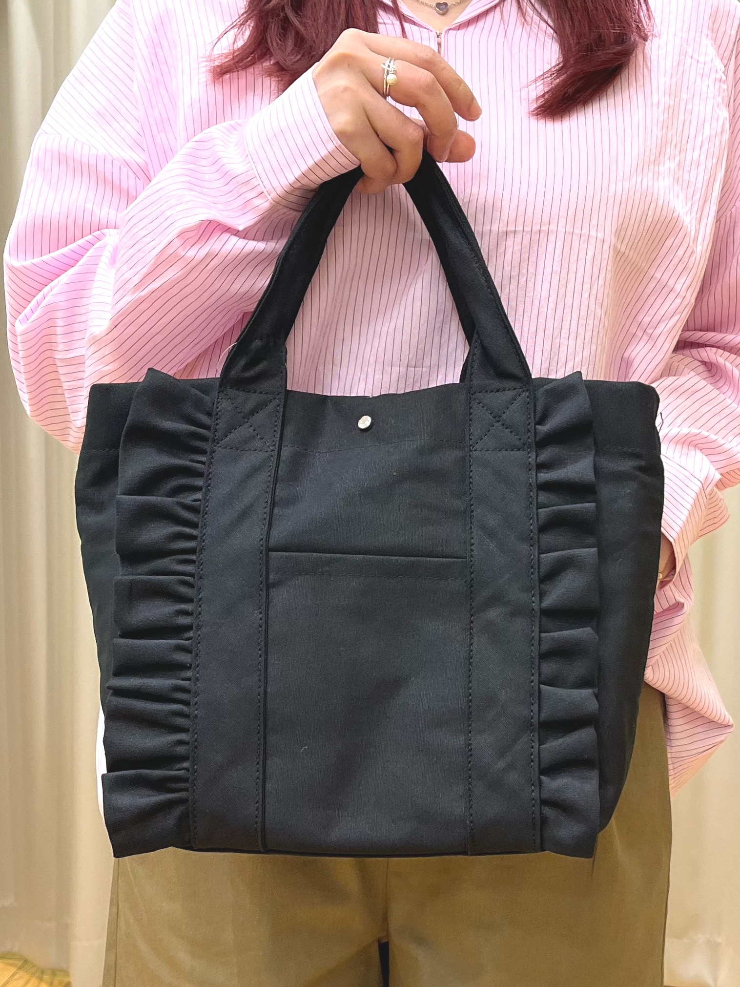 ゆっきーさんの「SHOO･LA･RUE｜【洗濯機可】インせず決まるAライン ストライプスキッパーシャツ」を使ったコーディネート