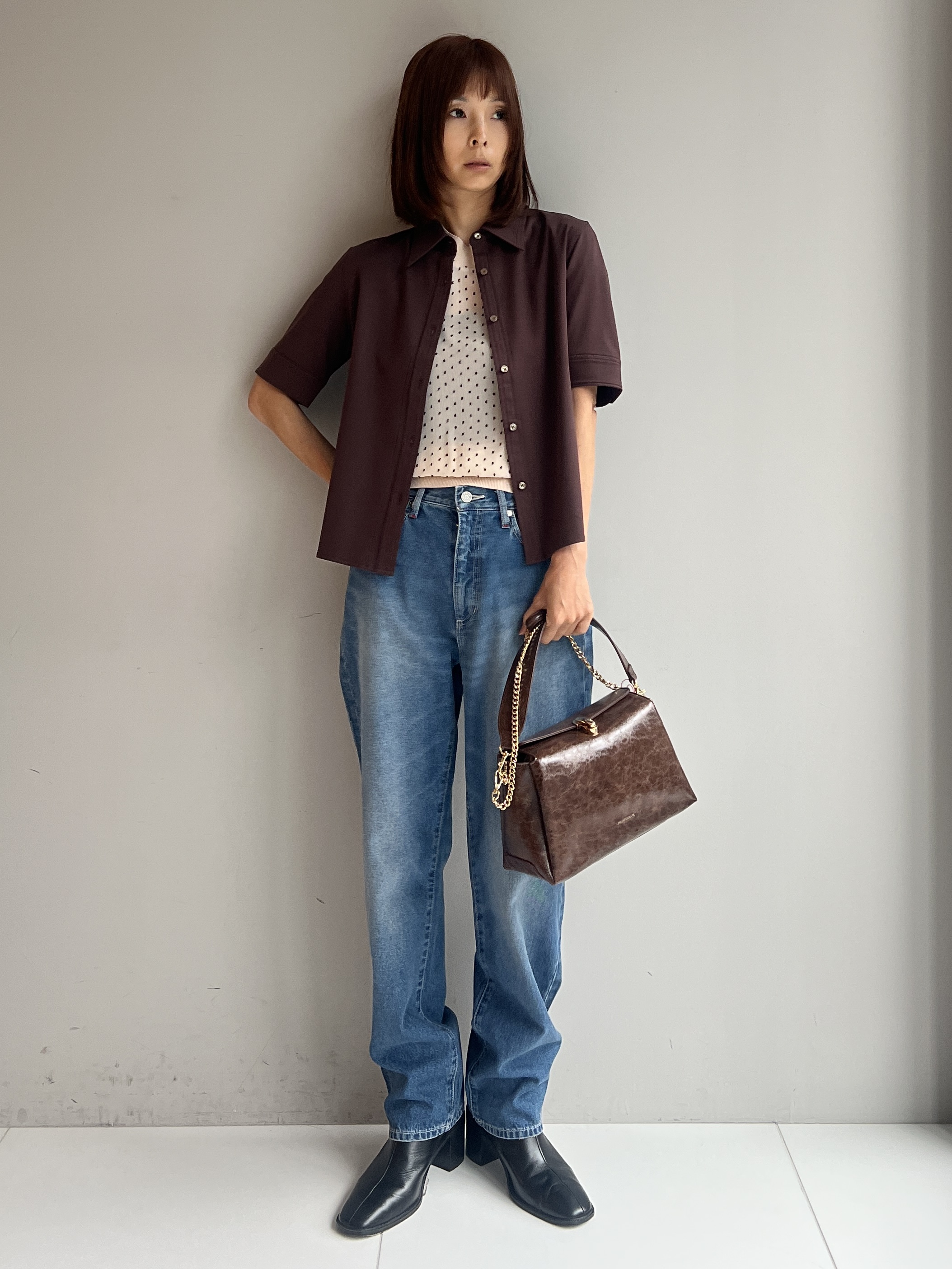 misaさんの「DRESSTERIOR｜【接触冷感／抗菌防臭／消臭】ICE CLEAR COTTON ハーフスリーブシャツ」を使ったコーディネート