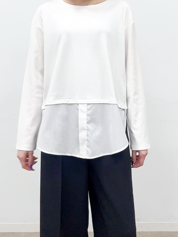𝐜𝐡𝐢𝐤𝐚さんの「SHOO･LA･RUE｜【洗濯機可/S-LL】着こなし広がる レイヤードアソートTシャツ」を使ったコーディネート