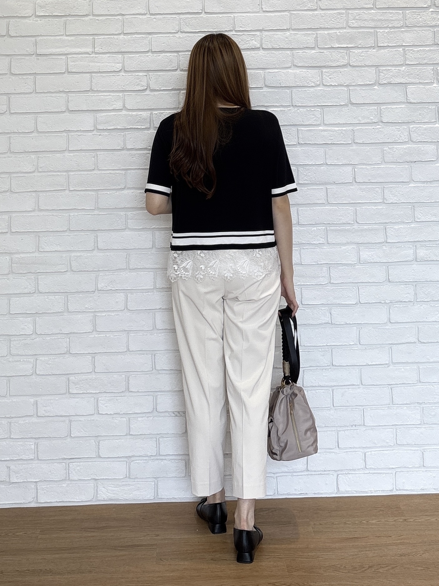 sayaさんの「grove｜【シリーズ累計36万枚／UVカット・ひんやり・洗濯機OK】やわらかドライタッチレースドッキングニット」を使ったコーディネート