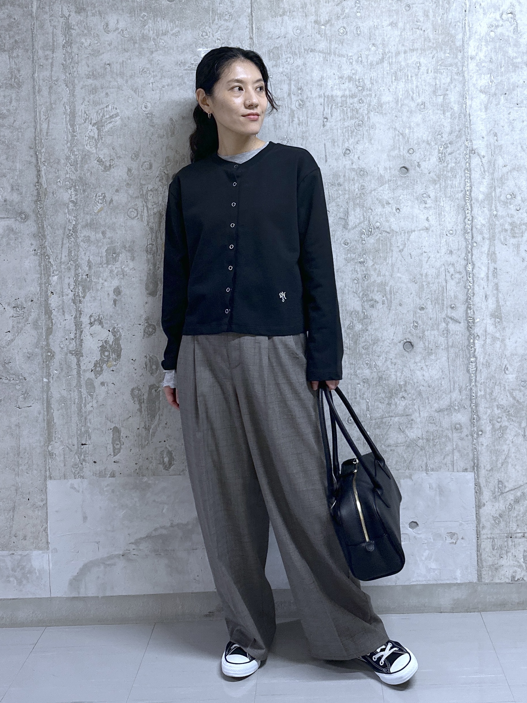 kumiさんの「Dessin｜リングスナップミニ裏毛カーディガン」を使ったコーディネート