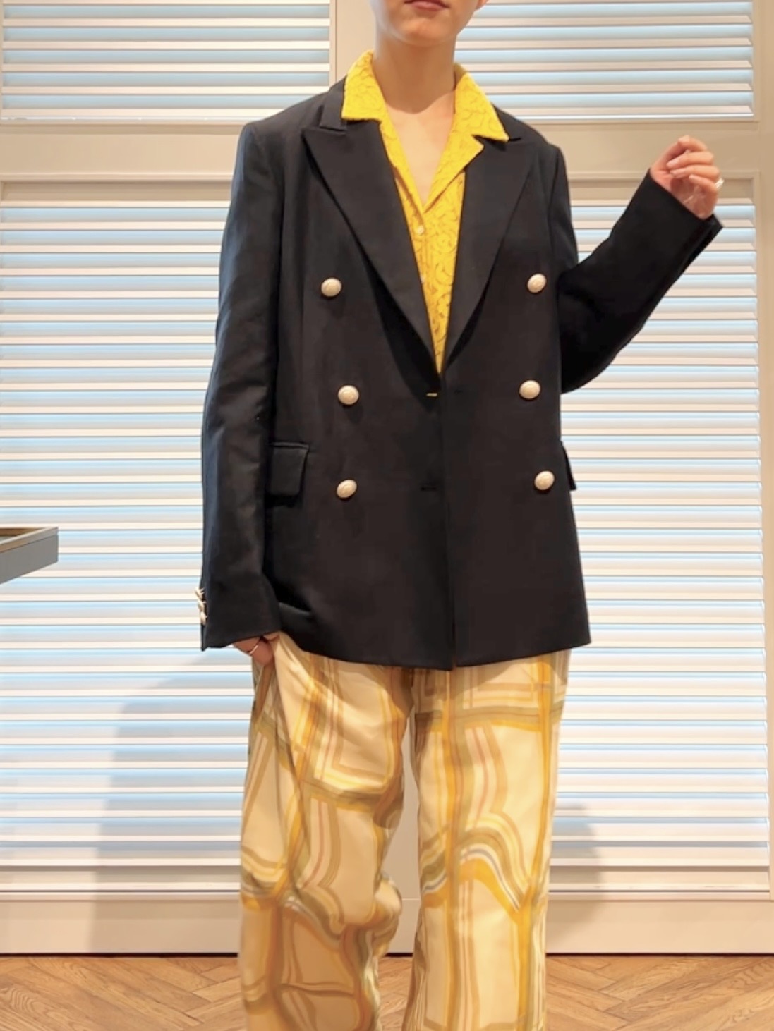 OCHIAIさんの「DRESSTERIOR｜【セットアップ可】リネンブレンドダブルブレストジャケット」を使ったコーディネート
