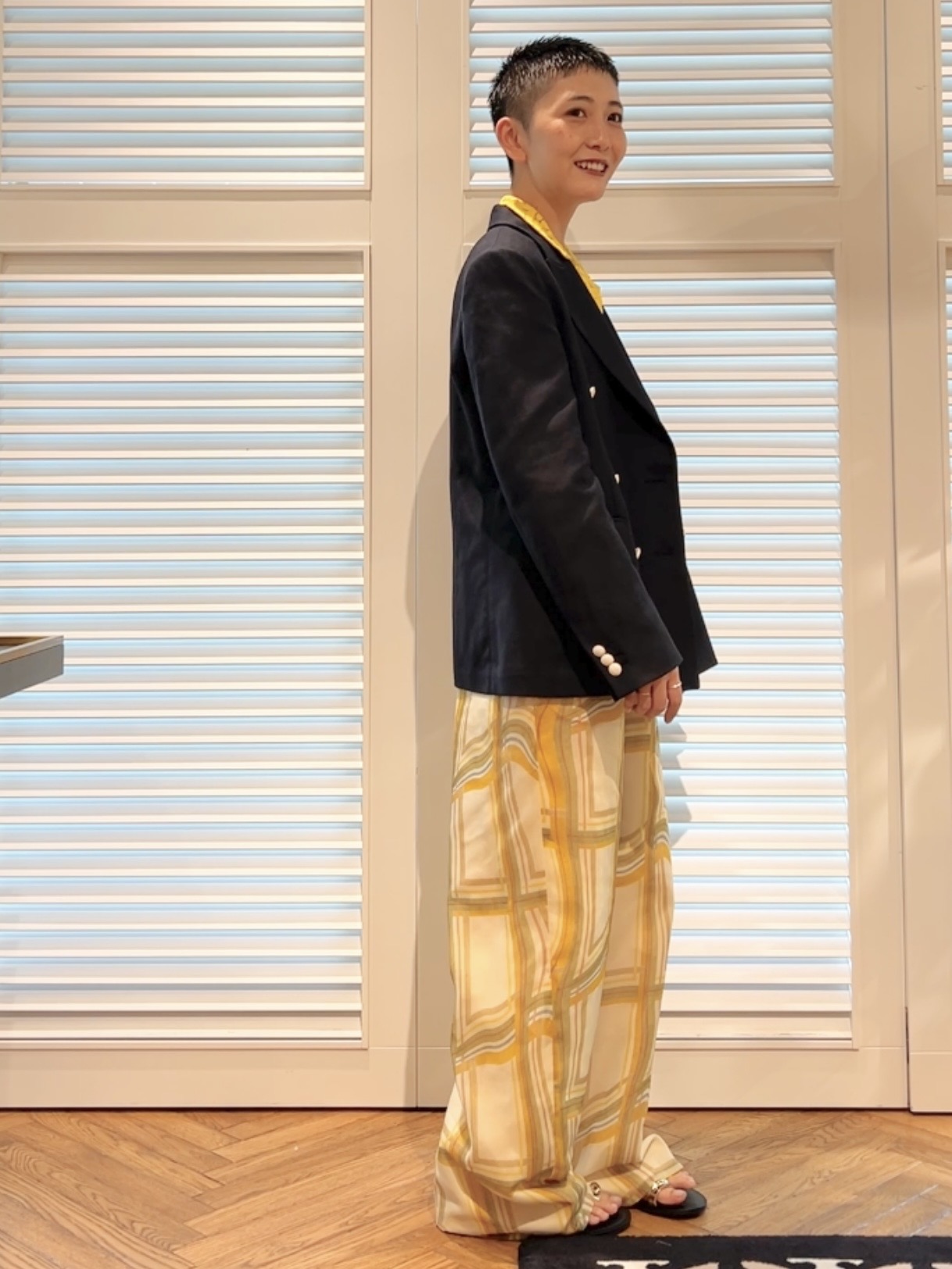 OCHIAIさんの「DRESSTERIOR｜【セットアップ可】リネンブレンドダブルブレストジャケット」を使ったコーディネート