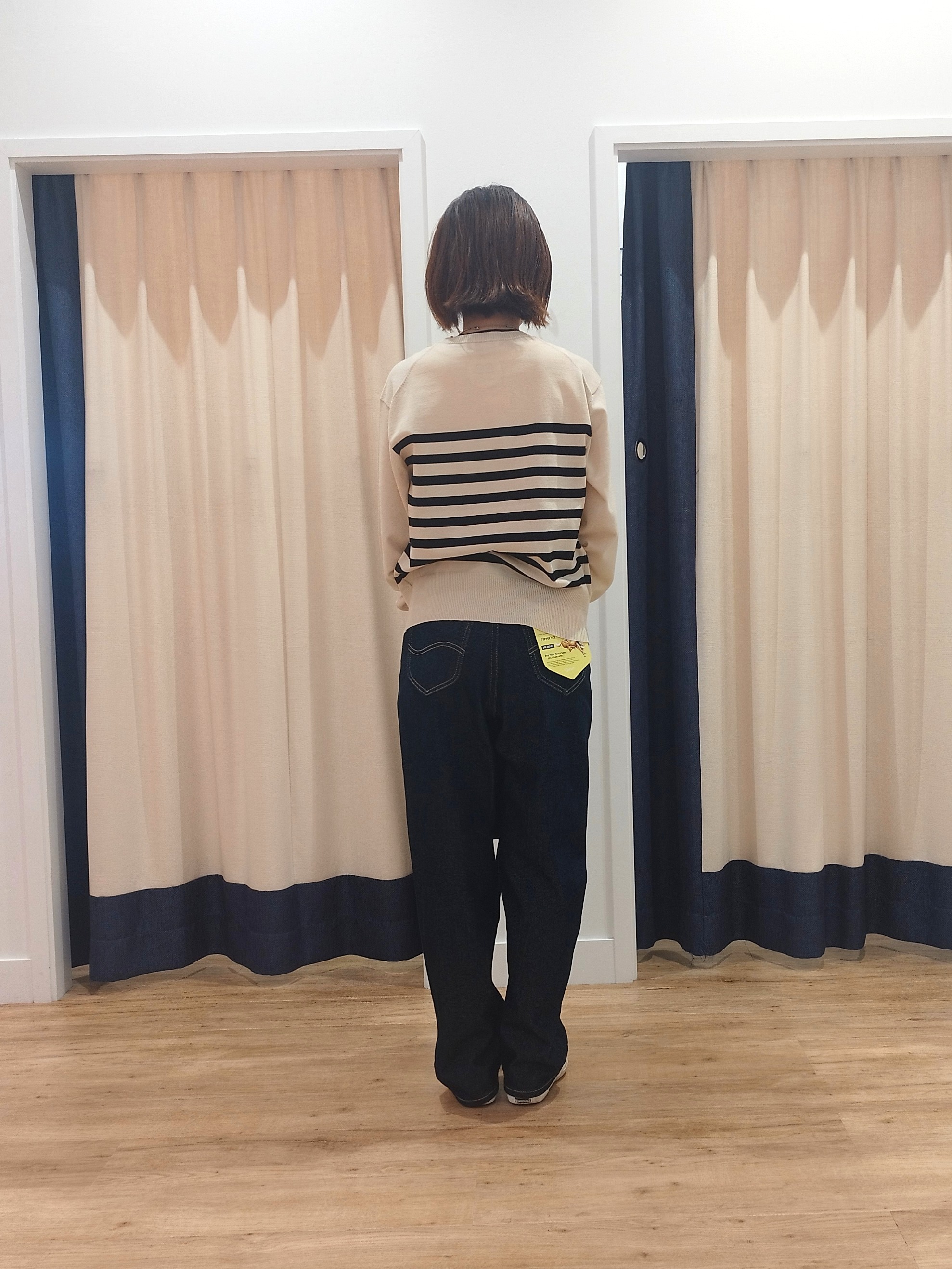 HIROさんの「Dessin｜バイカラーデザインクルーネックニット」を使ったコーディネート