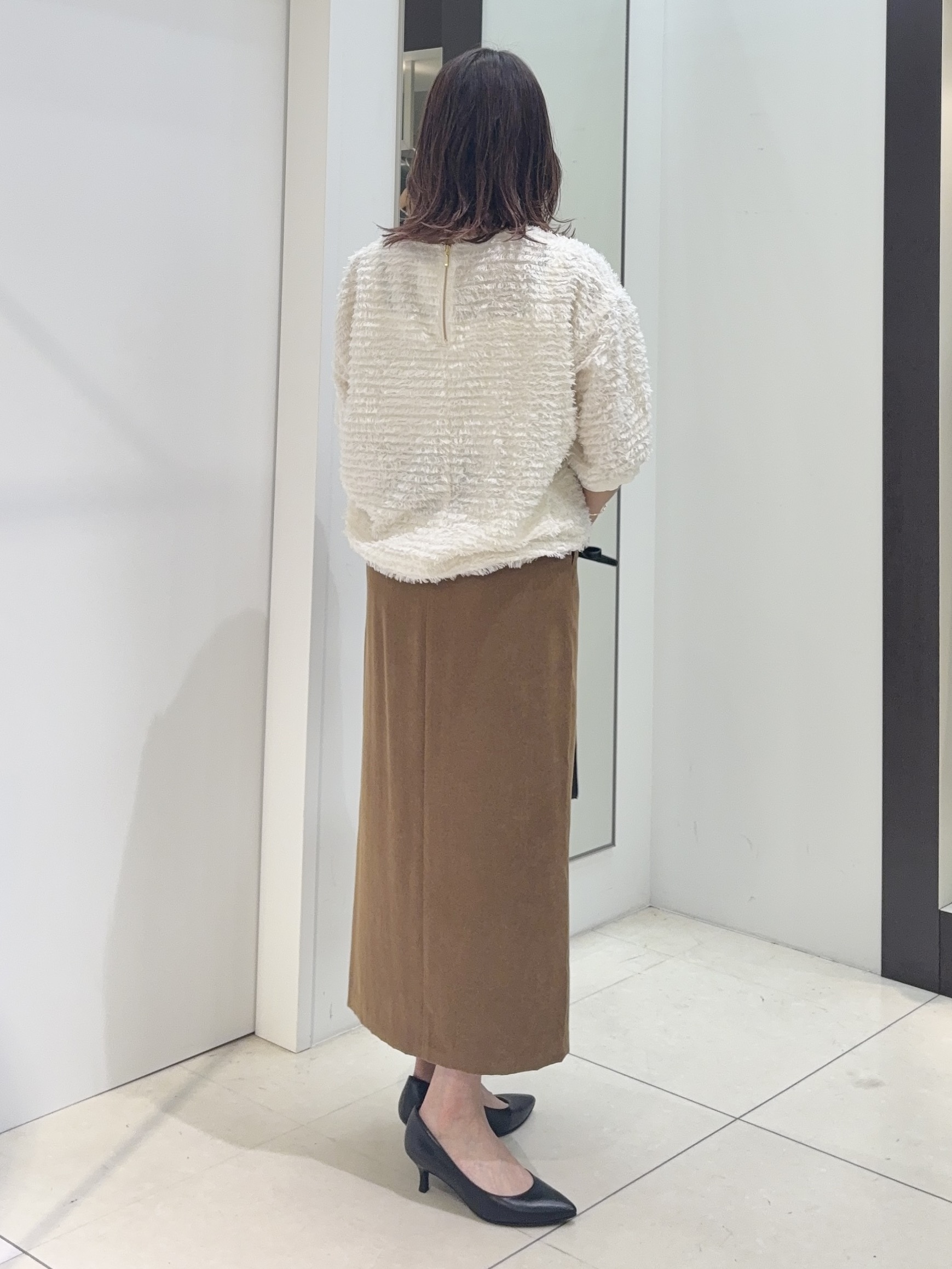 tomoさんの「UNTITLED｜【秋映え/体型カバー】フェザージャガードプルオーバー」を使ったコーディネート