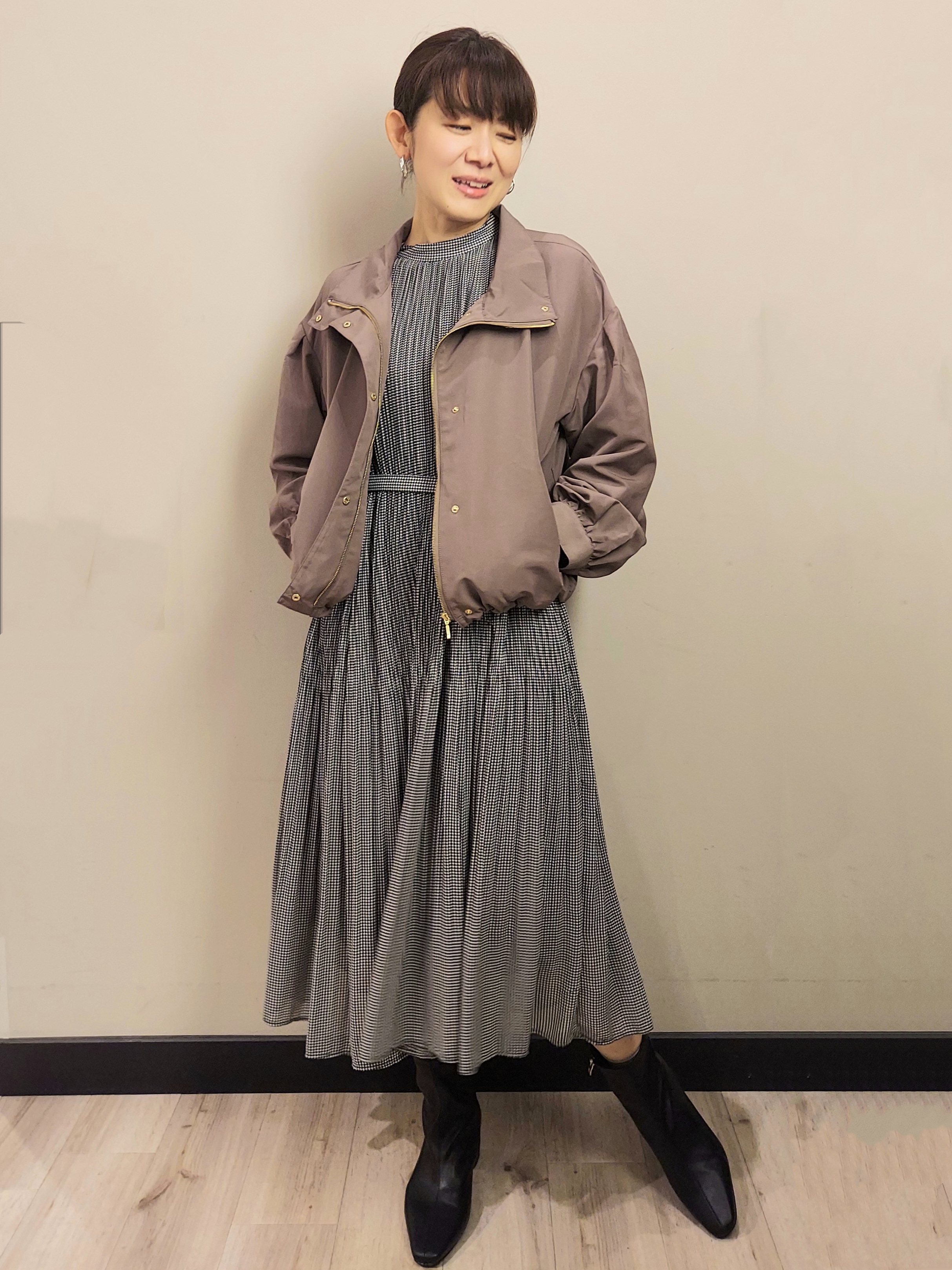 MAKIさんの「index｜【防シワ】スタンドパフブルゾン《洗濯機OK》」を使ったコーディネート