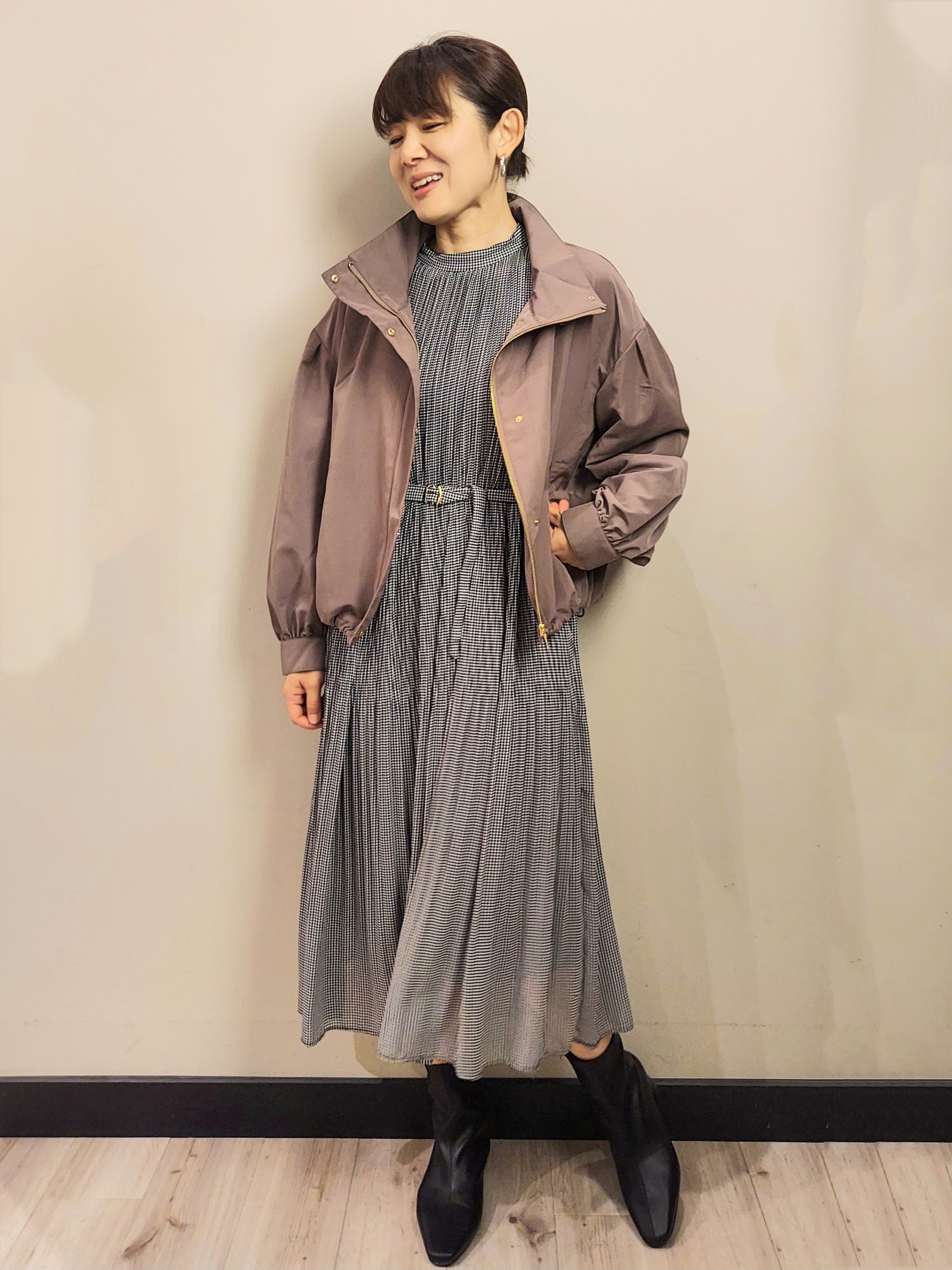 MAKIさんの「index｜【防シワ】スタンドパフブルゾン《洗濯機OK》」を使ったコーディネート