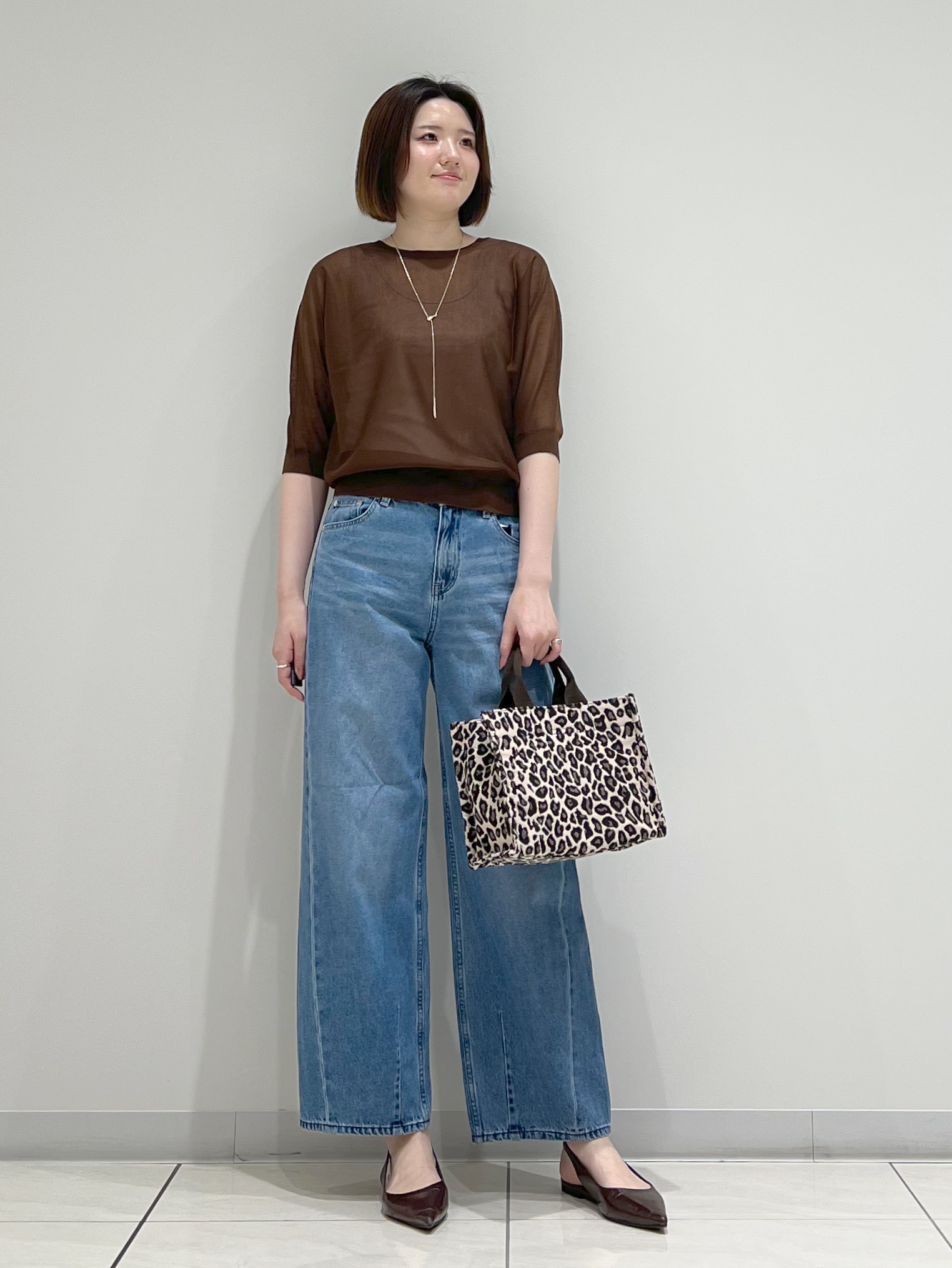 T.Kさんの「INDIVI｜【体型カバー／洗える】シアードルマンニット」を使ったコーディネート