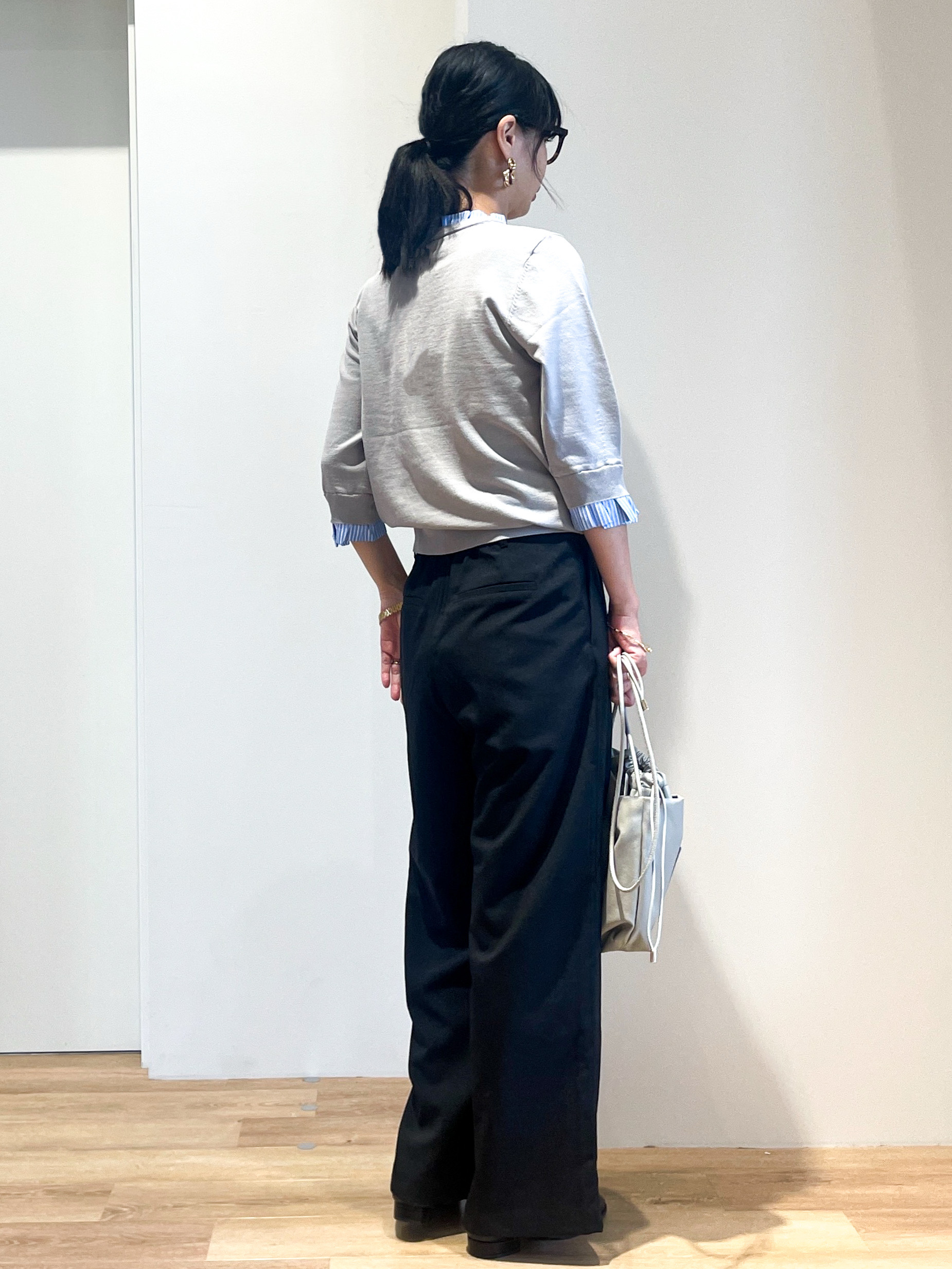あいさんの「OPAQUE.CLIP｜【UVケア／遮熱性】フリルドッキングニット《洗濯機OK》」を使ったコーディネート