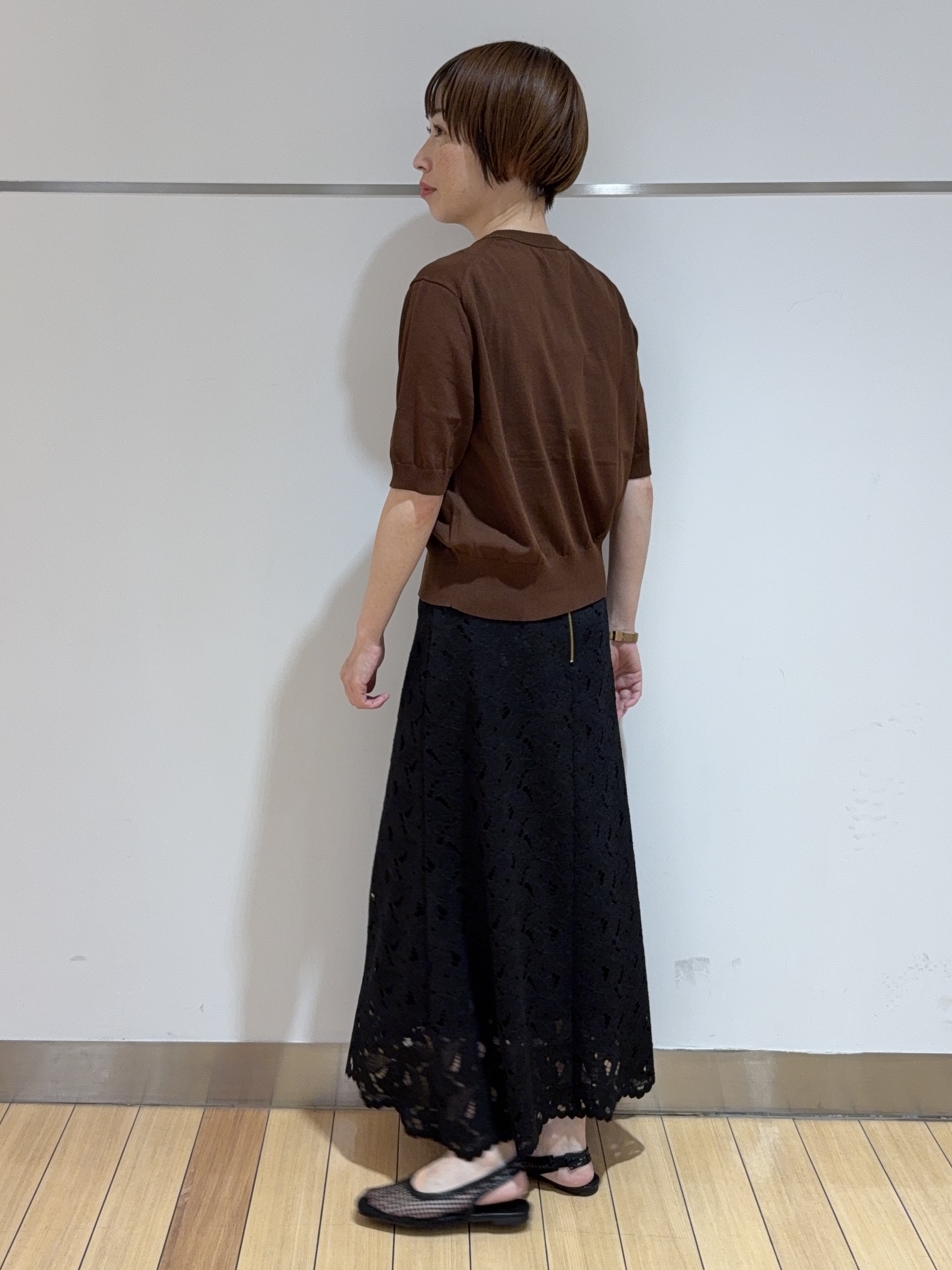 あやさんの「UNTITLED｜【すっきり秋羽織り/前開きボタン】ドライタッチ5分袖カーディガン」を使ったコーディネート